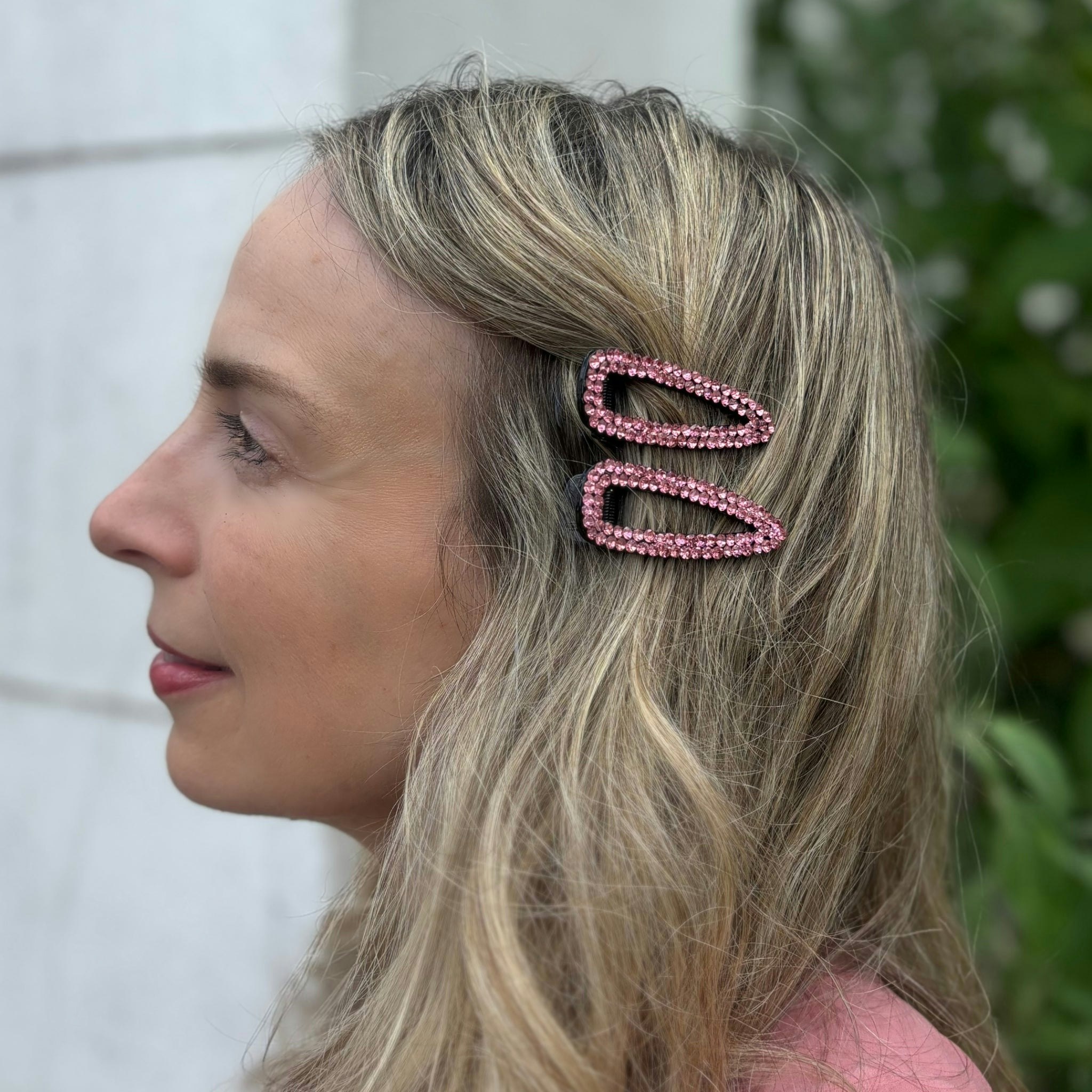 Queenmee Accessories Pink Sparkly Crocodile Hair Clips