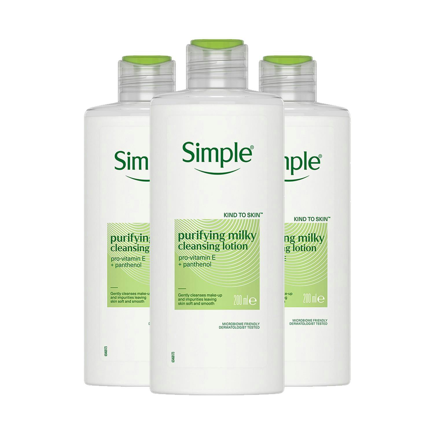 Simple Kind To Skin Purifying Cleansing Lotion For Sensitive Skin, 3 X 200Ml