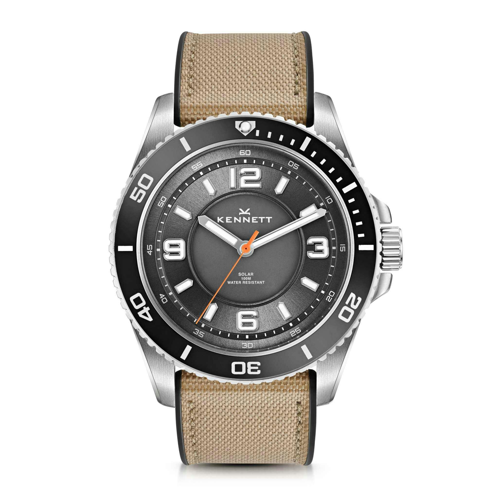 Kennett Light Solaxplorer Watch - Sand Sailcloth/Rubber Hybrid Strap