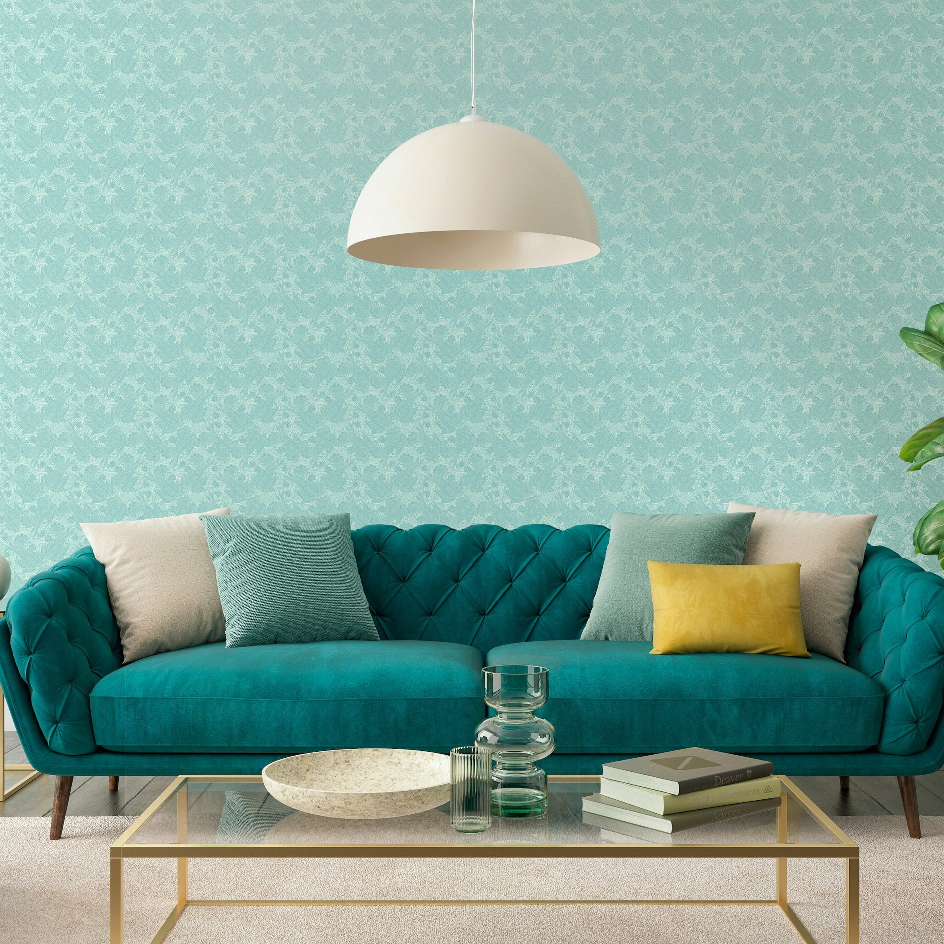 Hoopla Walls Blue Paisley - 10M Wallpaper