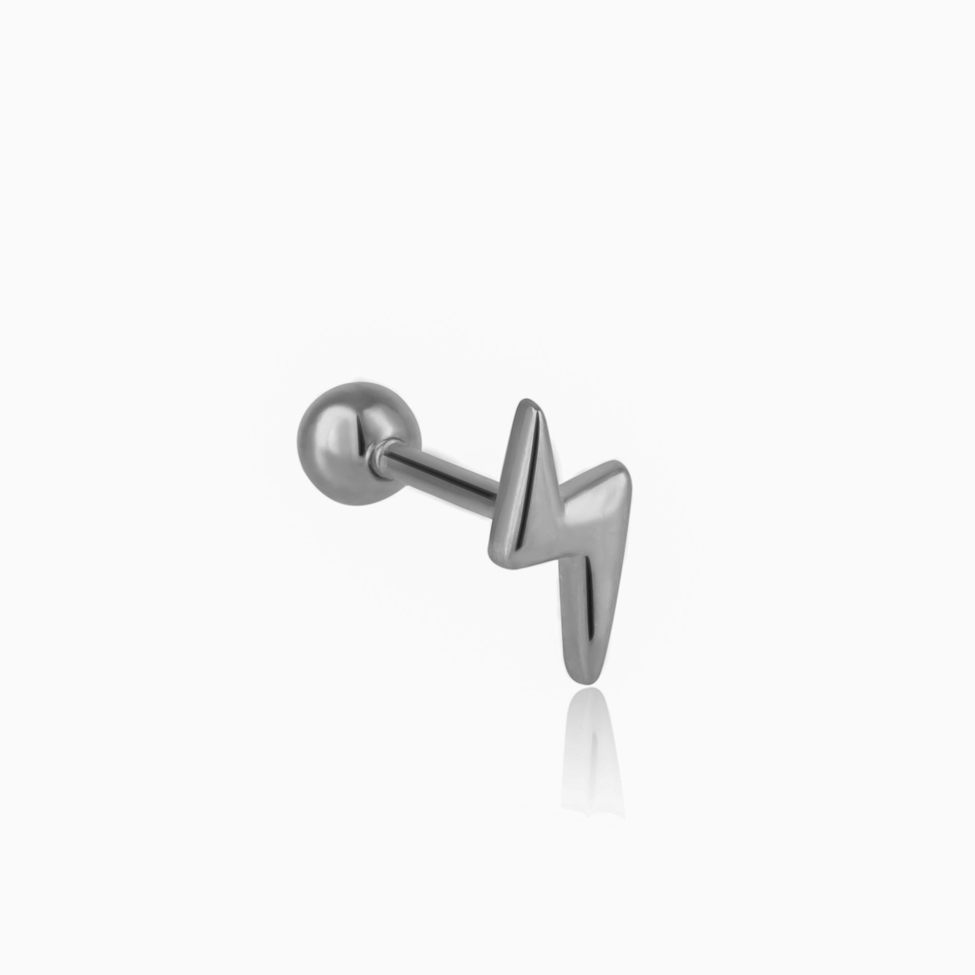 Spero London Silver Lightning Bolt Bead Back Earring Sterling