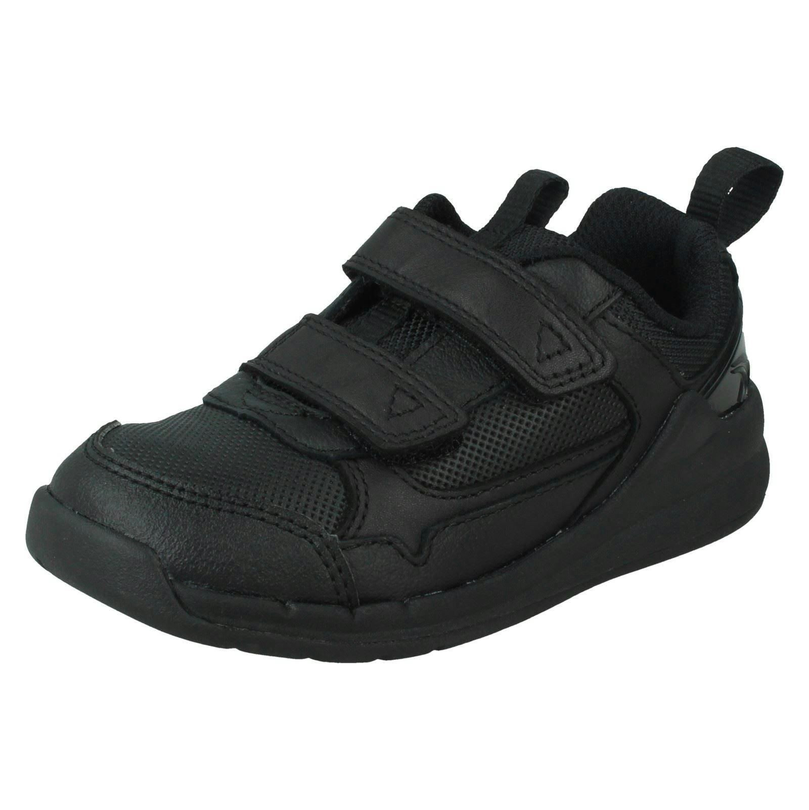 Clarks Boys Black Hook & Loop Casual Trainers Orbit Sprint - Uk 11.5 Child - E