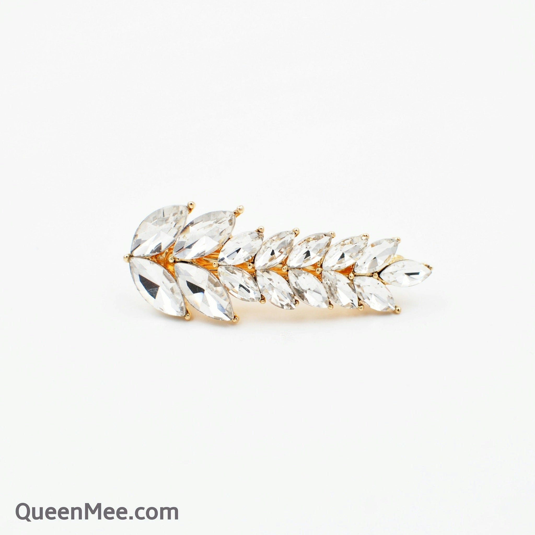 Queenmee Accessories Gold Vintage Hair Clip Small Leaf