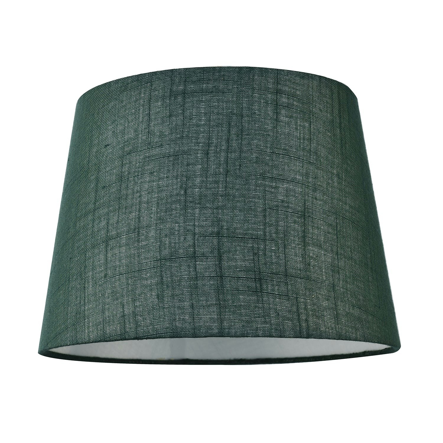 Happy Homewares Green Modern Deep Forest Linen Fabric Drum Lamp Shade For Table Or Pendant 18Cm