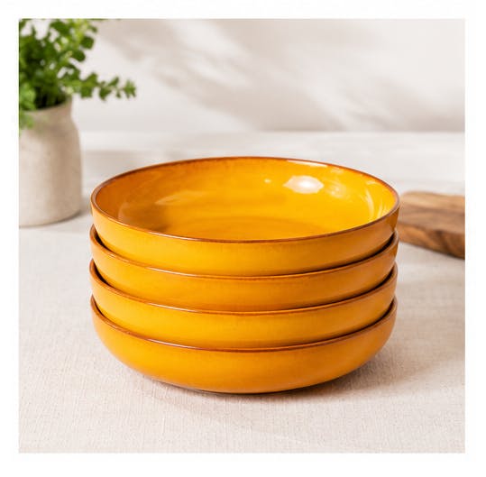 Rackhams Orange Selena - Medium Bowls 18Cm - Set Of 4