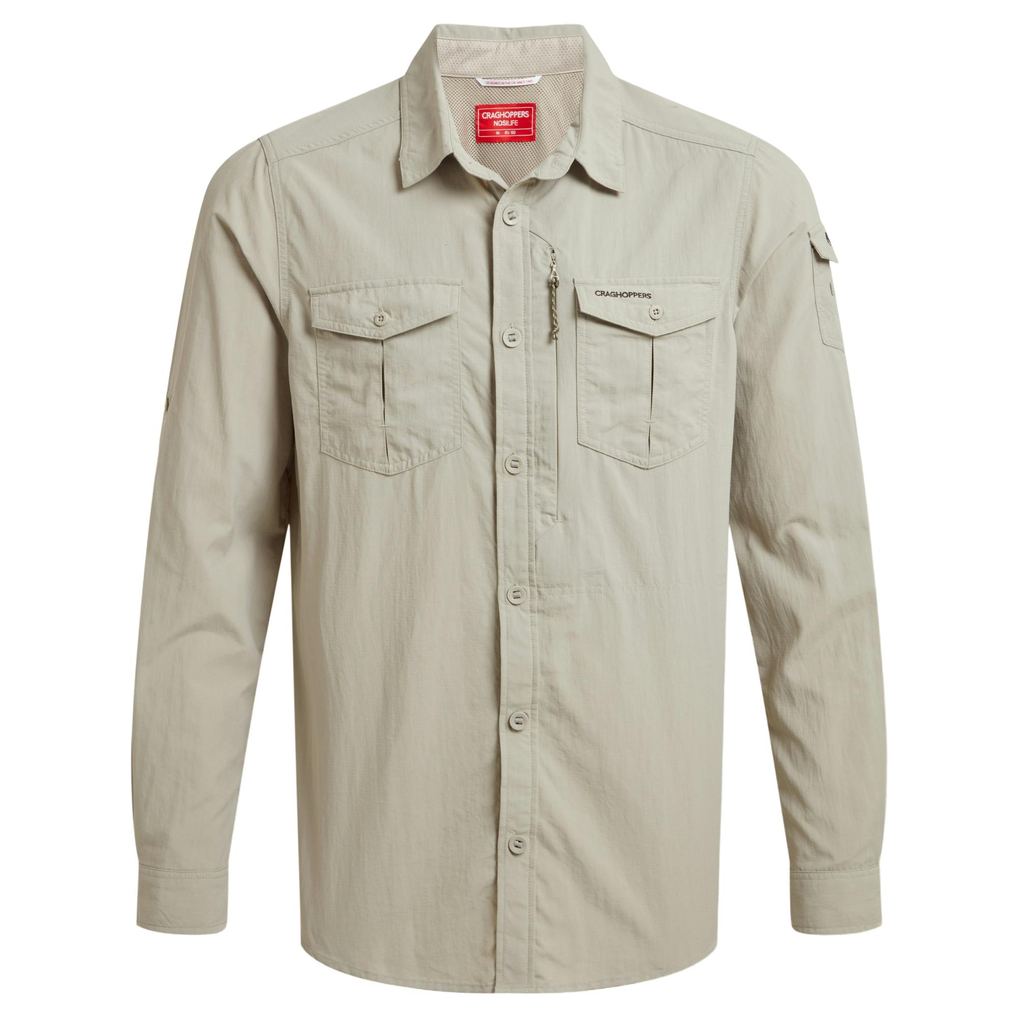 Craghoppers Men's Adventure Iii Nosilife Long-Sleeved Shirt - Parcht - 4XL - Parcht - 100% Recycled Polyamide