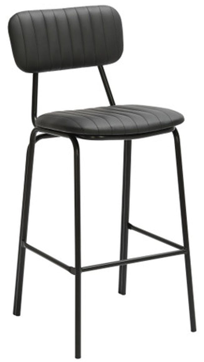 Lamboro Black Belluno Kitchen Bar Stool With Fixed Height And Backrest,
