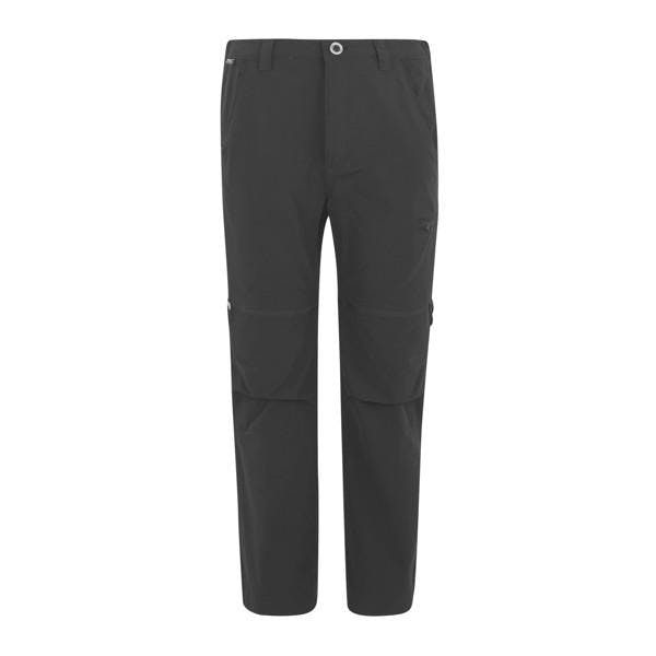 Regatta Dark/Grey Kids Highton Stretch Zip-Off Walking Trousers - 9-10 Years - 94% Polyamide/6% Elastane