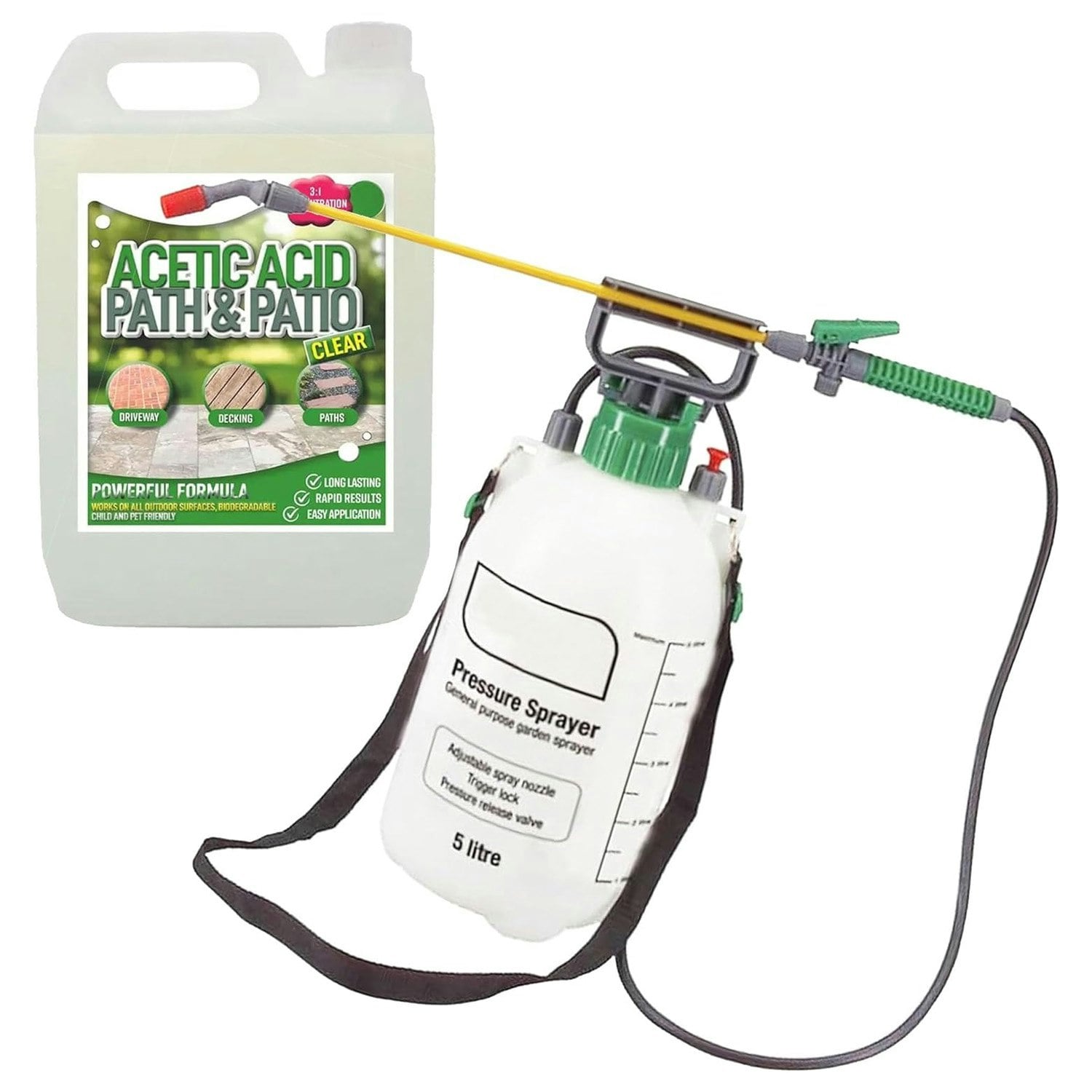 Rackhams Garden Acetic (2.5L) & Pressure Sprayer Acid Vinegar