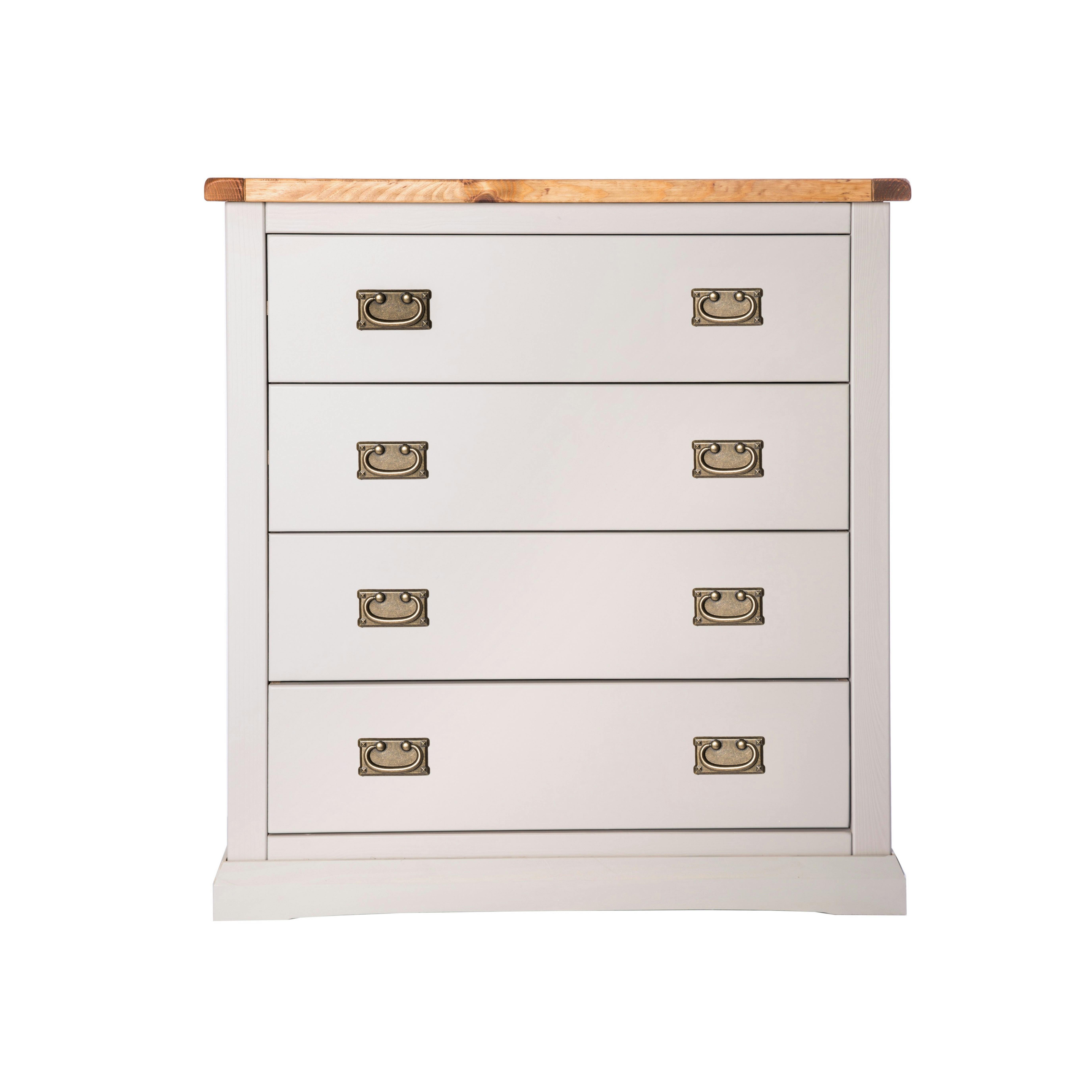 Cabinet Bits Light/Grey Loreo 4 Drawer Chest Of Drawers Bras Drop Handle