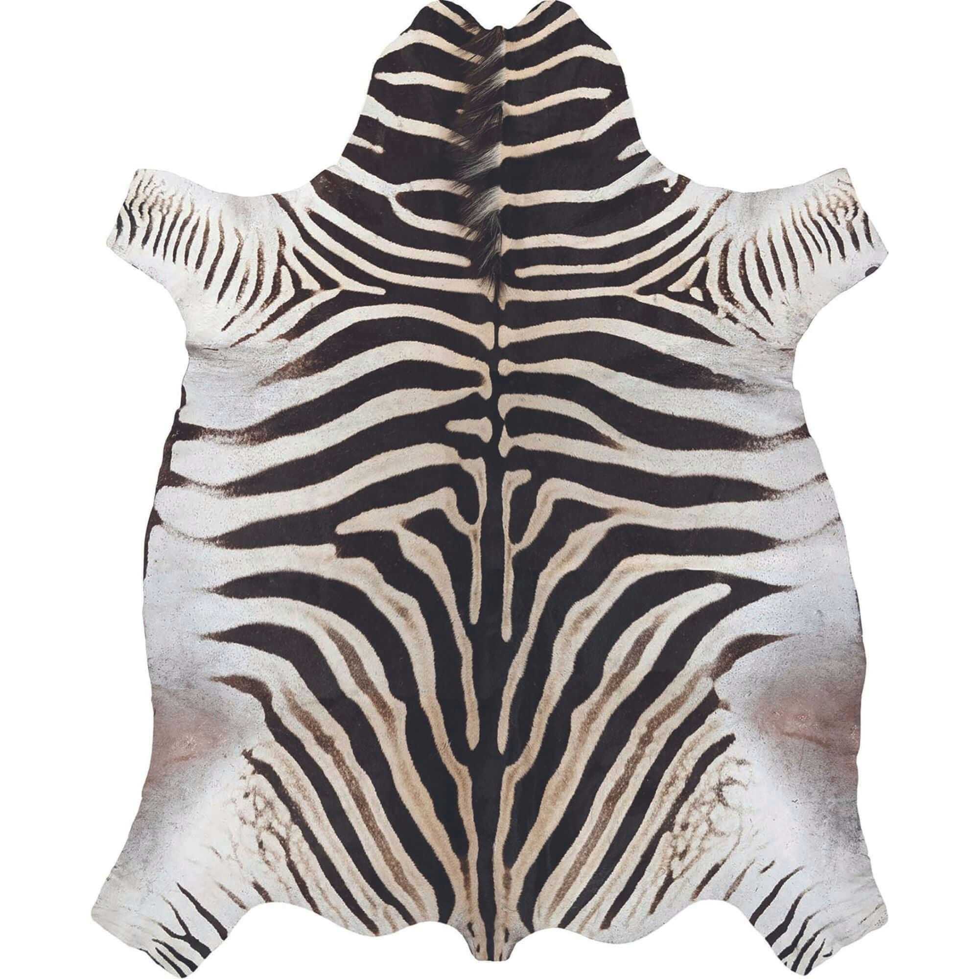The Rugs Large Faux Hides Animal Print Zebra Rug - 155X190 Cm