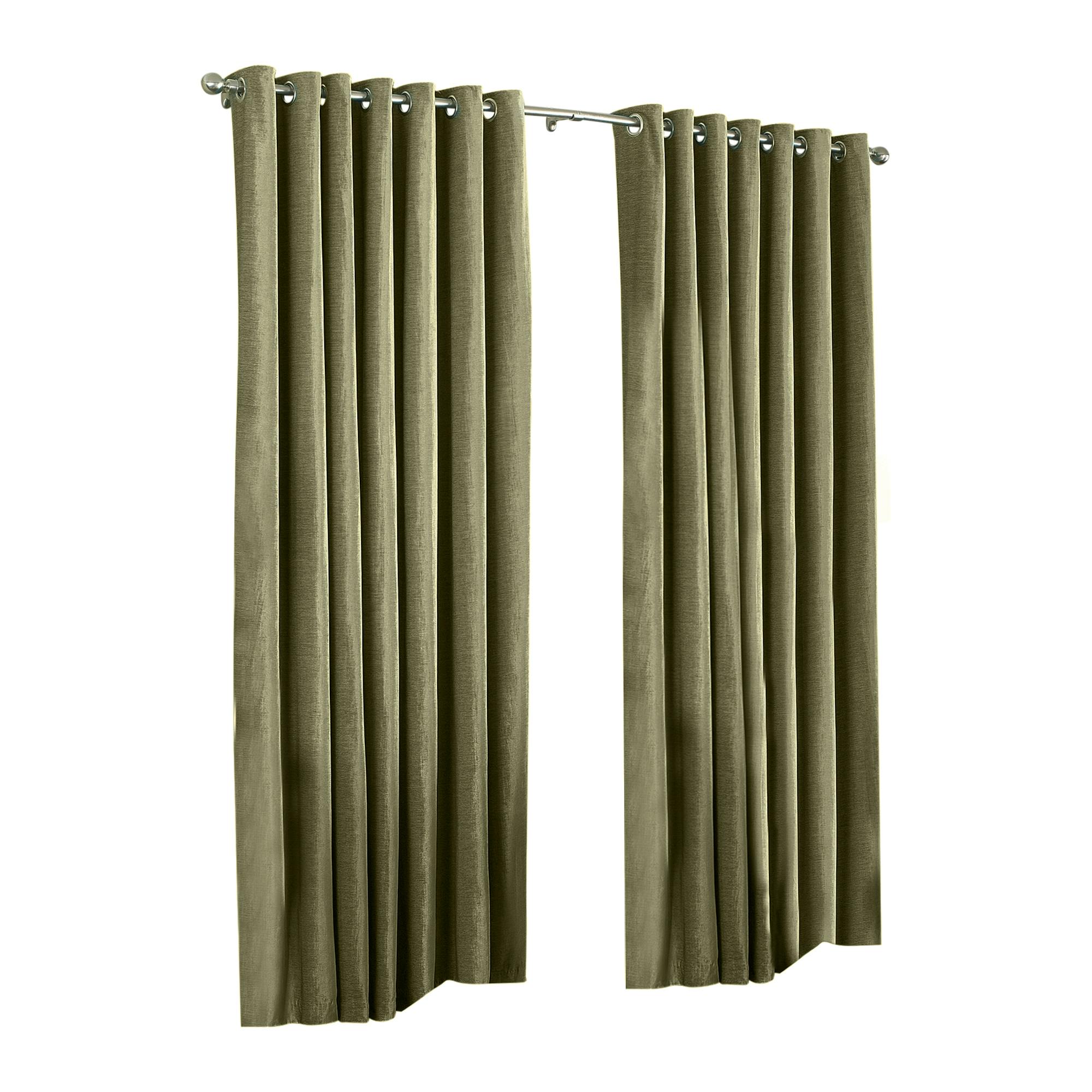 Riva Home Light Wellesley Ringtop Curtains - Mocha - 66X72 (168X183cm) - Mocha - 100% Polyester