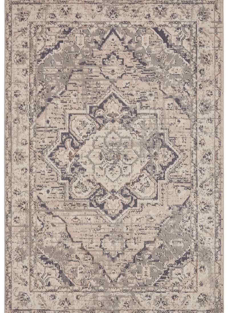 Rackhams Cream/Grey Terrain Designer Shortpile Rug - 160X235 Cm