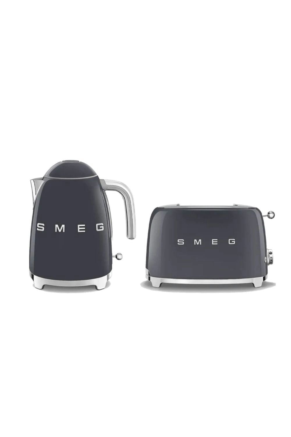 Smeg Grey Bundle Set Klf03 Kettle & Tsf01 Slice Toaster Size 2