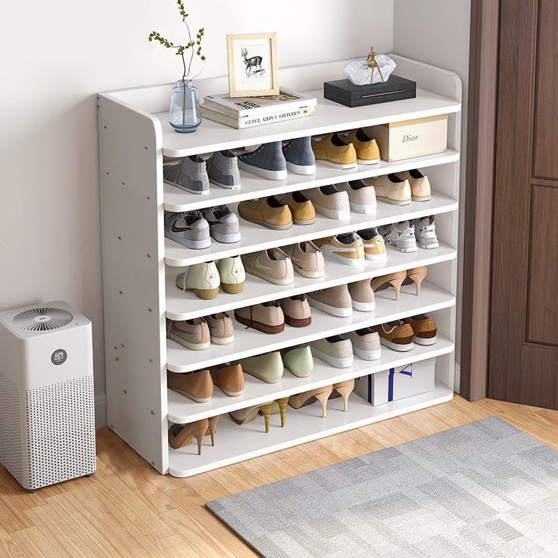 Rackhams White 7-Tier Shoe Rack Shoe Cabinet For Entryway