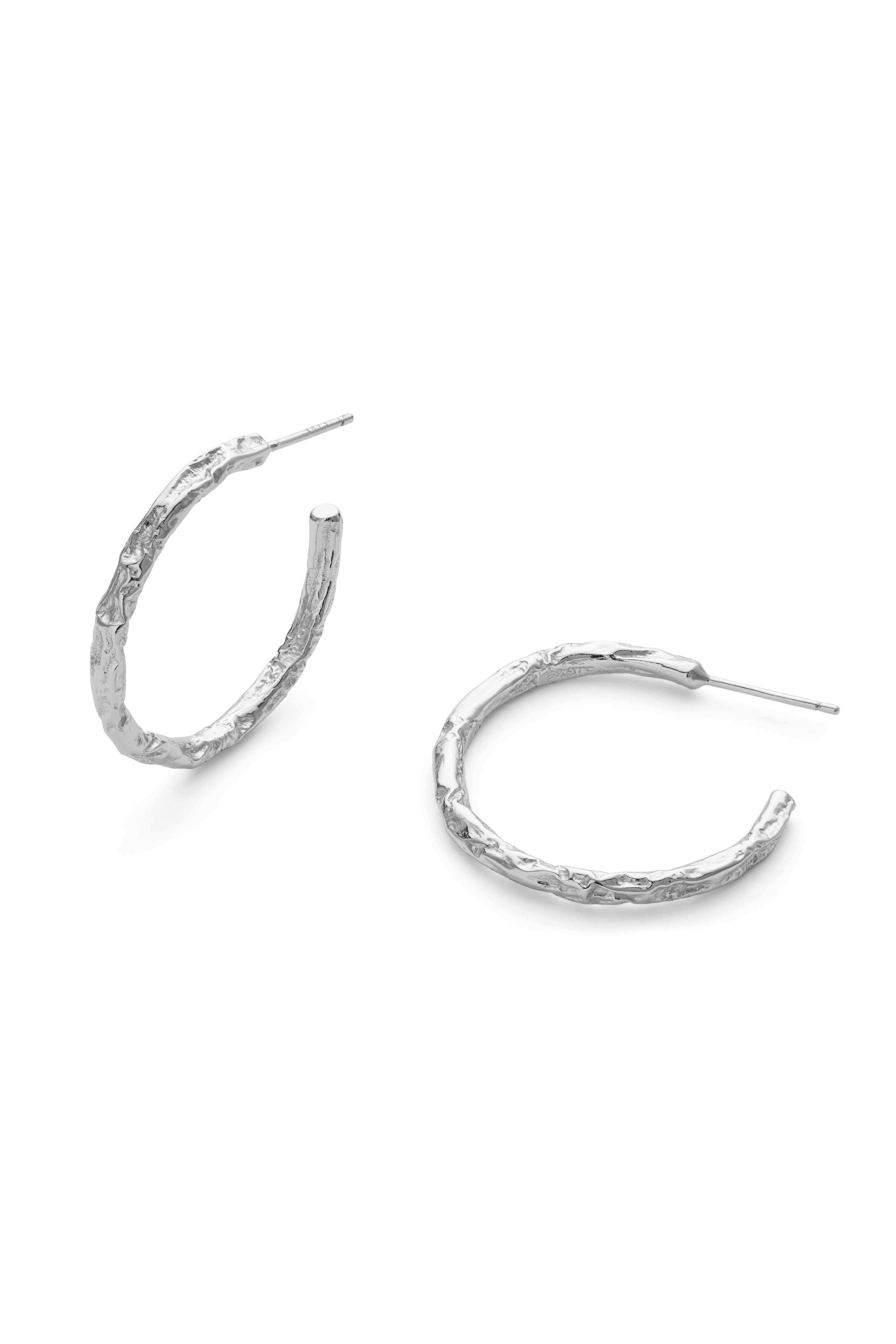 Elk & Bloom Silver Sterling Thin Hoop Earrings - Yes Please