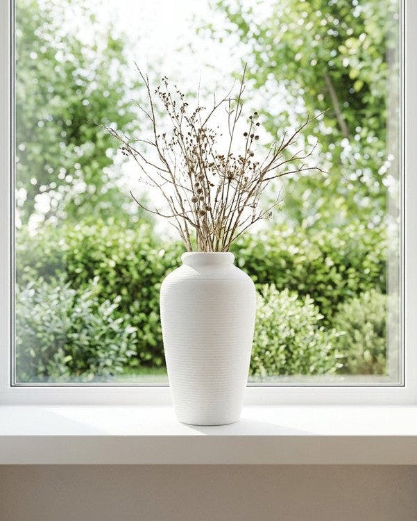 Rackhams White Luna Textured Decorative Vase