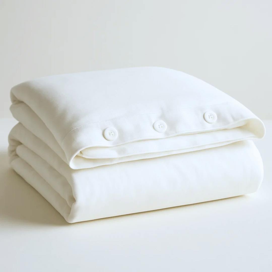 Rackhams White Cool & Crisp Duvet Cover In (Organic Cotton) - Super King