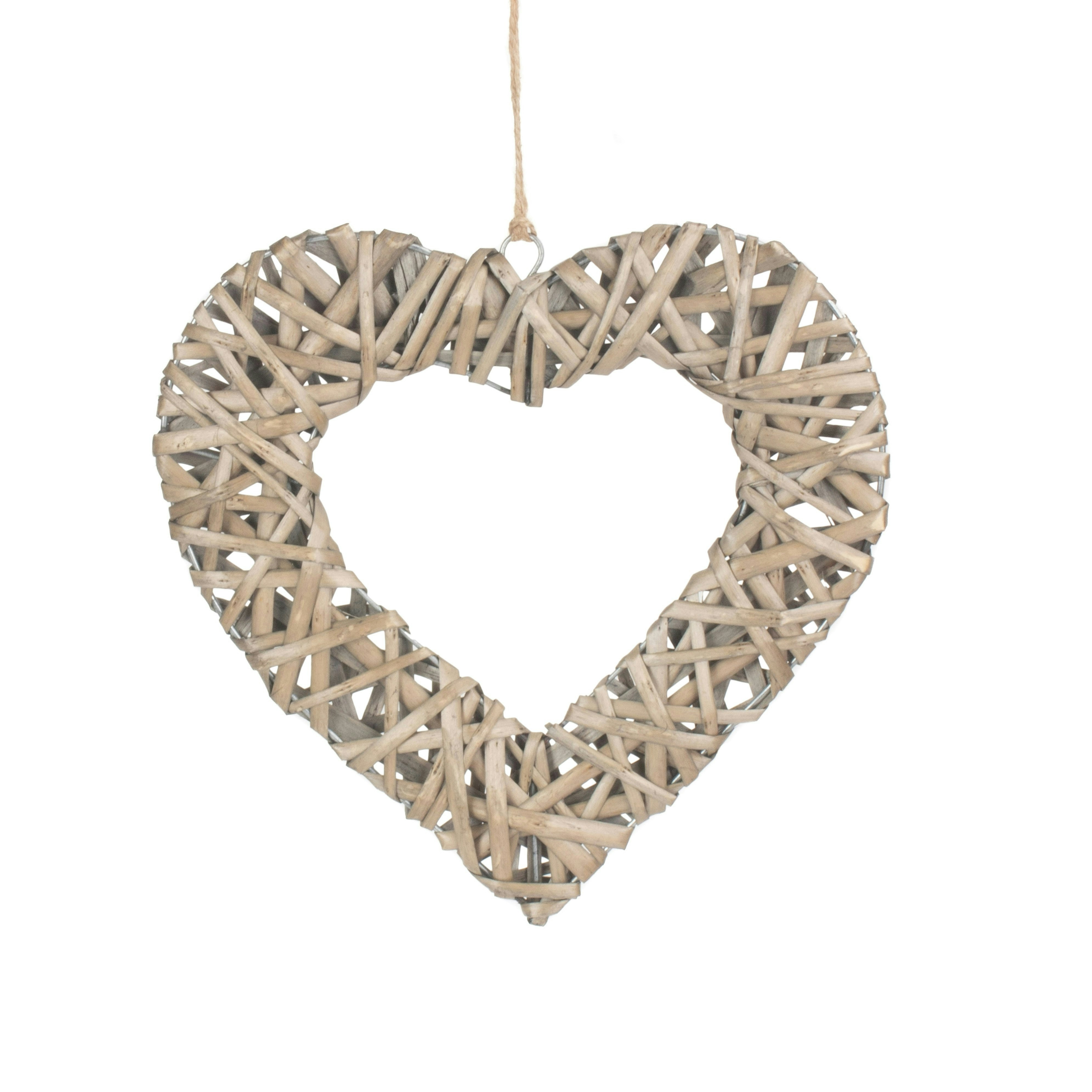 Red Hamper Flat Open Wicker Heart - Medium
