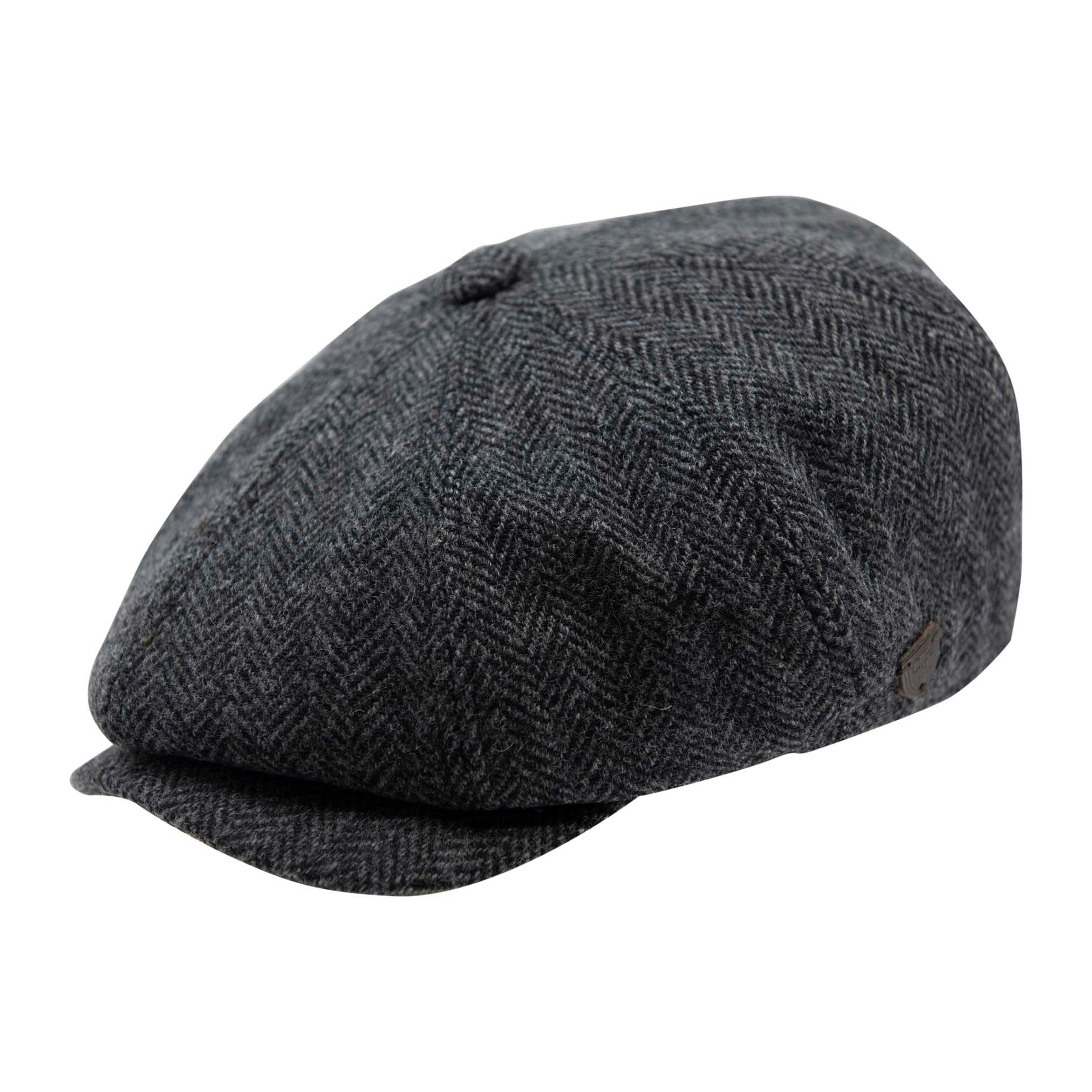 Carlyle Heath & Co. Boys Grey Carlyle Heath Jumbo Herringbone News Cap - Medium - Herringbone