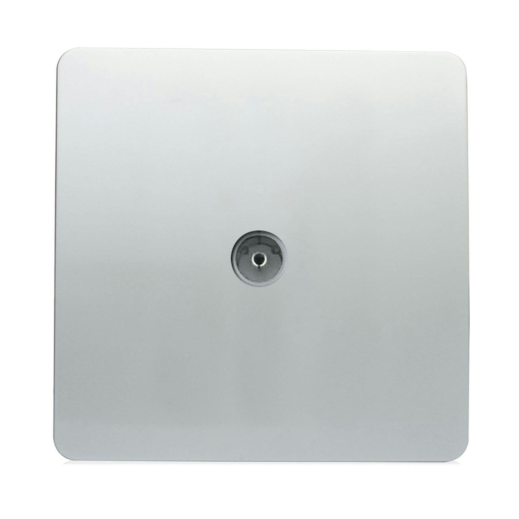 Trendi Switch Women's Silver 1 Gang Co-Axial Television Socket In Platinum