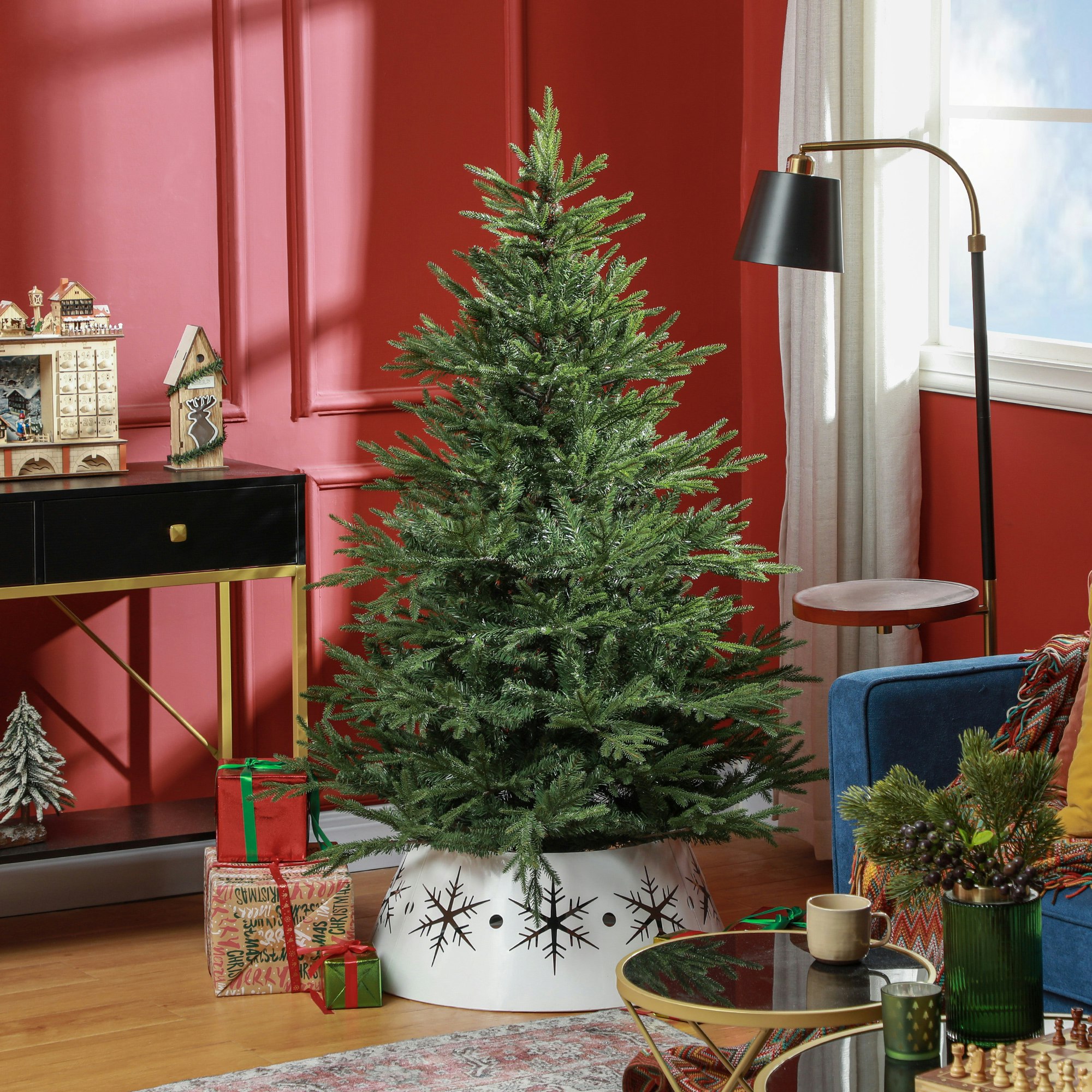Homcom Green 5 Foot Artificial Christmas Tree With Realistic Hinged Branches, - 5Ft