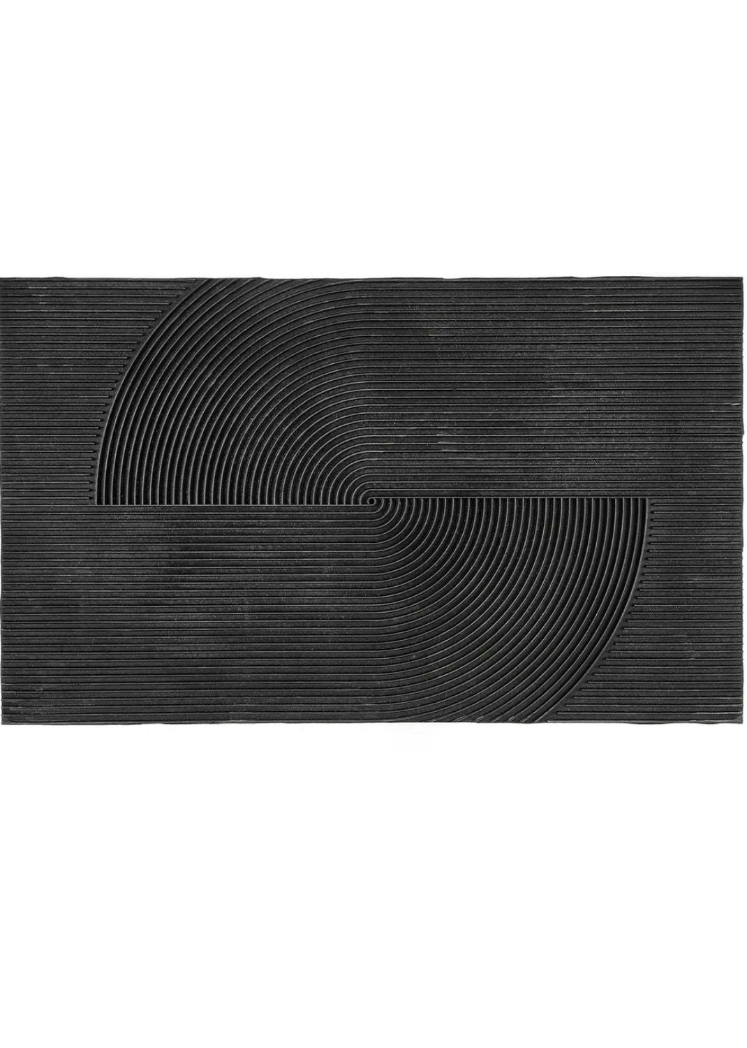 Rackhams Reversible Rubber Curve Doormat - 45X75 Cm