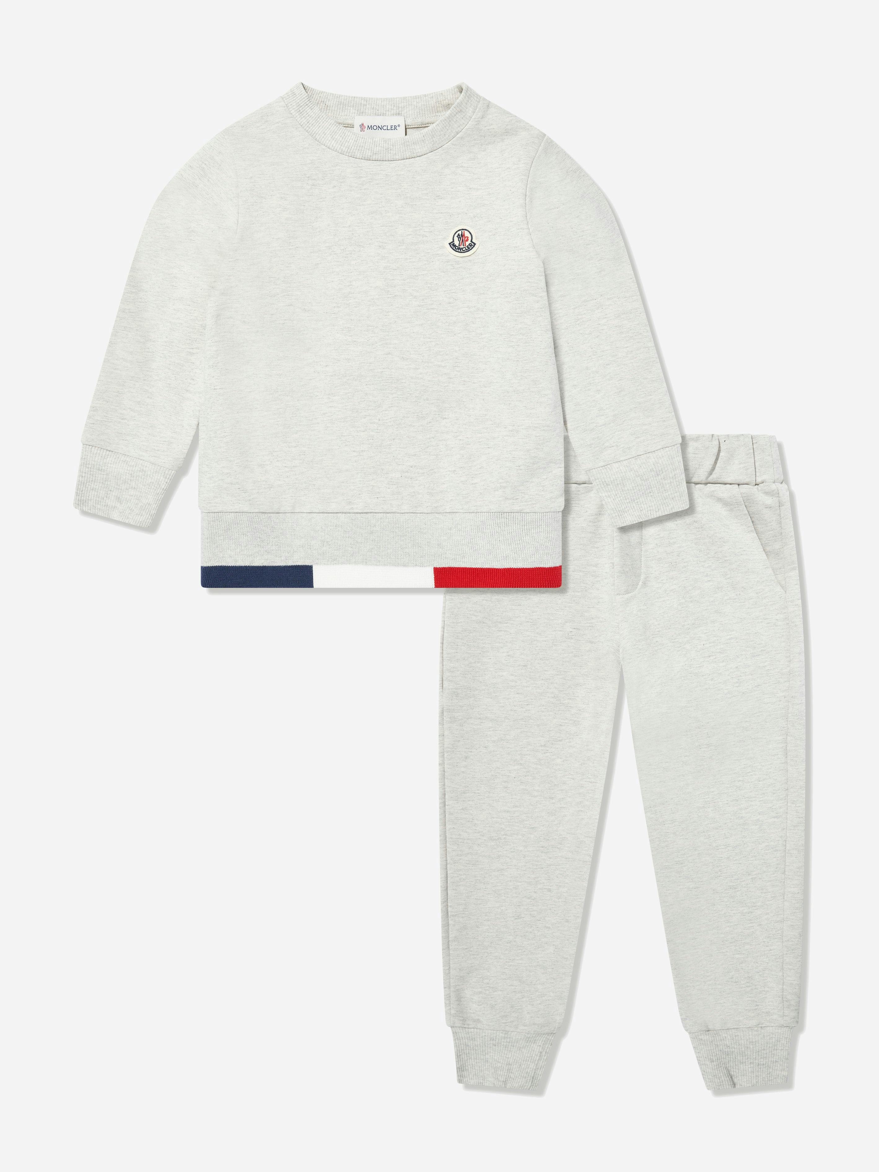 Moncler Enfant Boys Beige Cotton Logo Tracksuit In - 12 Yrs