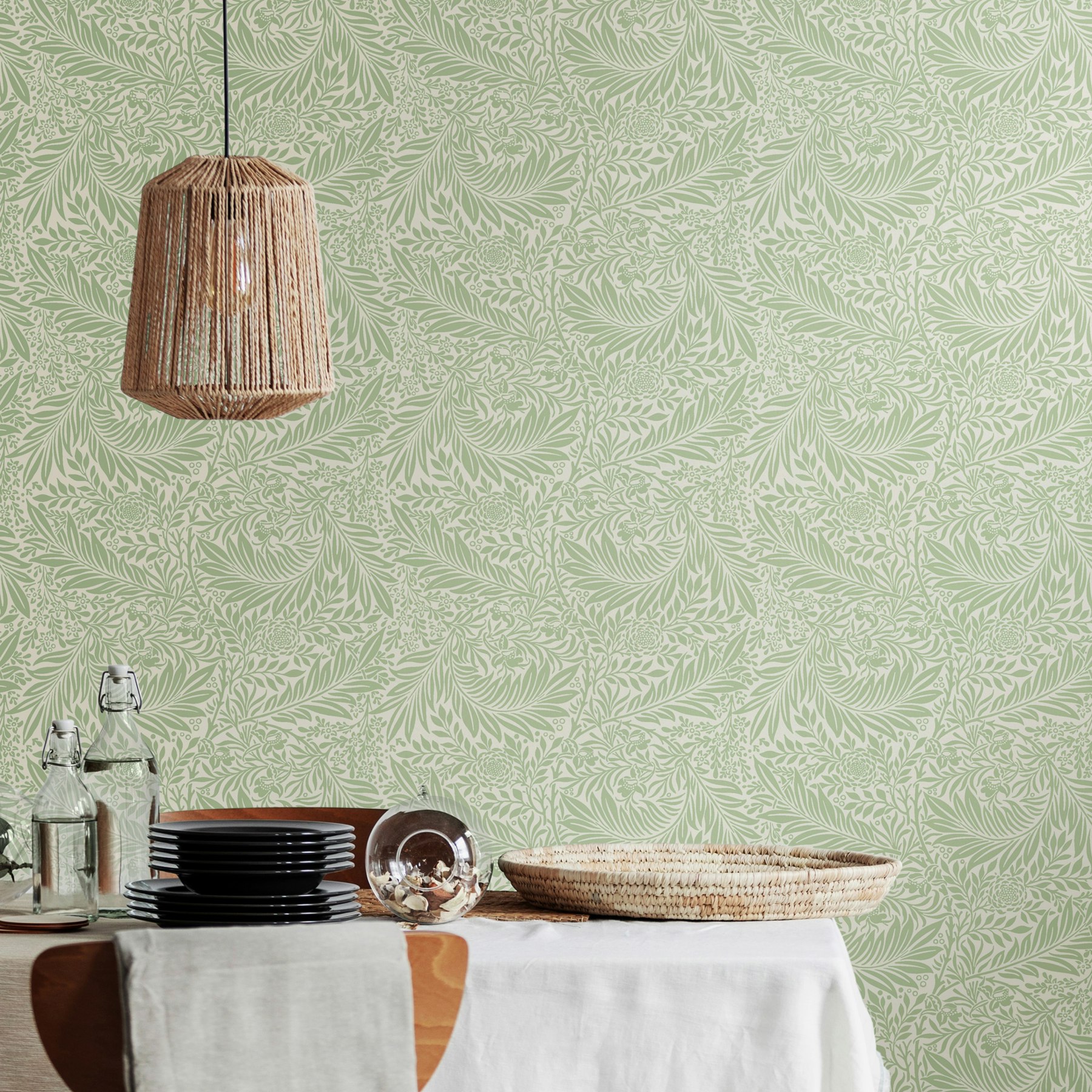 Hoopla Walls Leaf Vine - Sage 10M Wallpaper