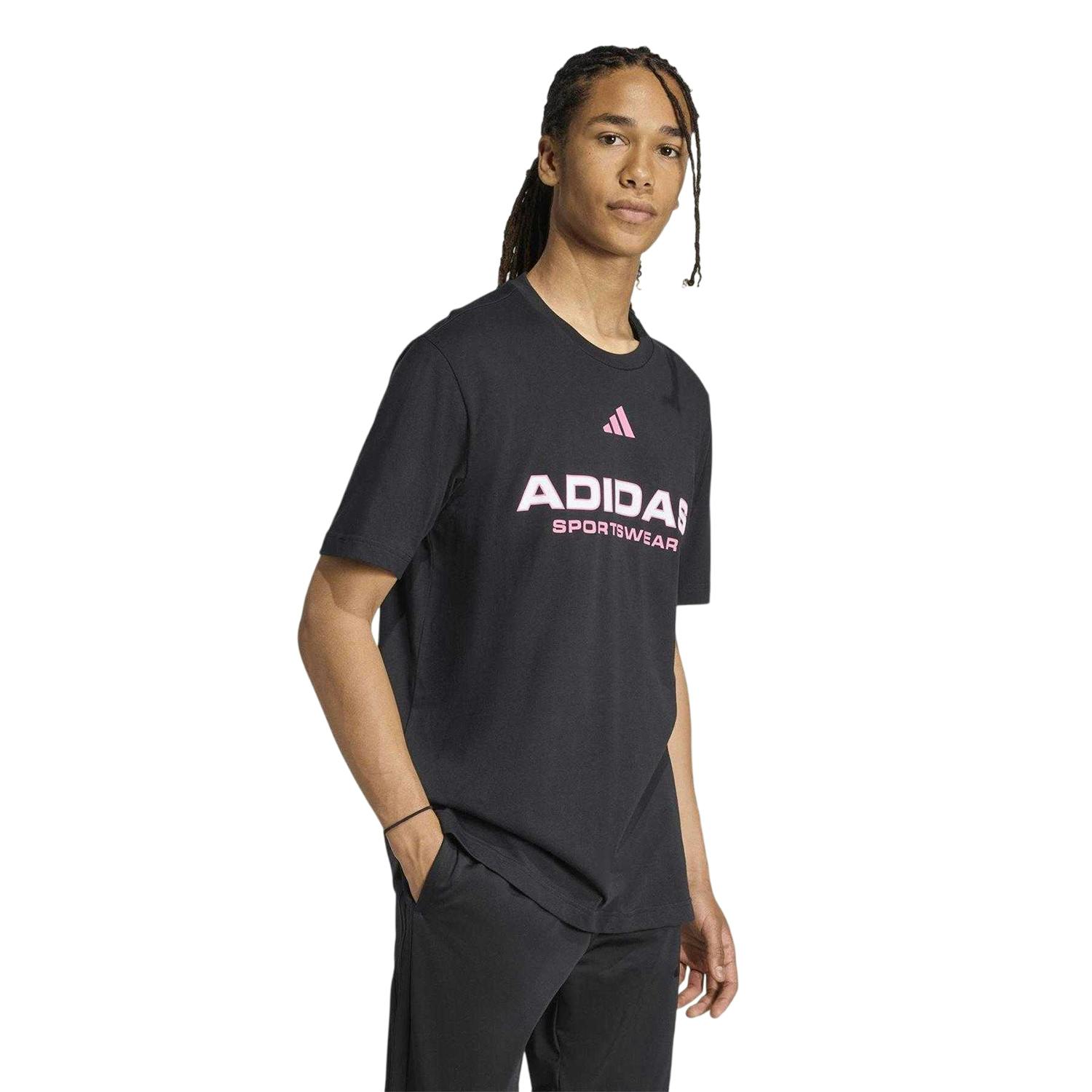 Adidas Men's Black House Of Tiro Linear Regular T-Shirt - S - 100% Cotton