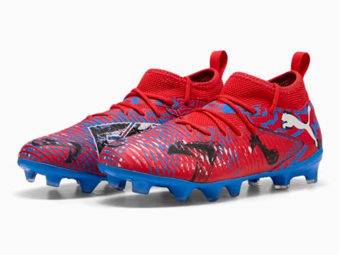Puma Boys Red/Black/Blue / Girls Football Boots Future 8 Match Playmakers Fg / Ag 108750 - Uk 1.5 Eu 34