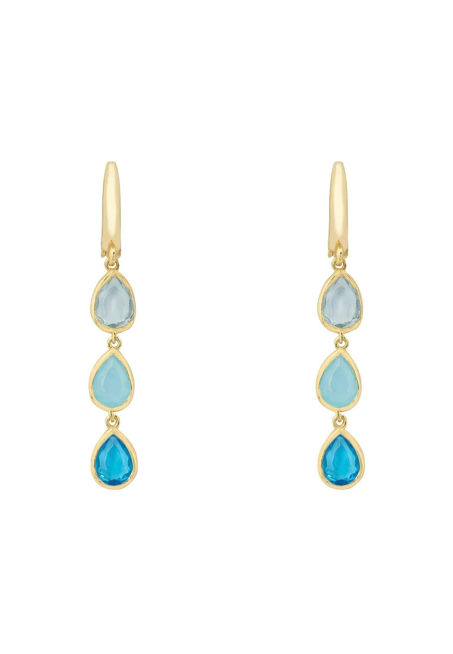 Latelita Gold Sardinia Triple Teardrop Earrings The Blues