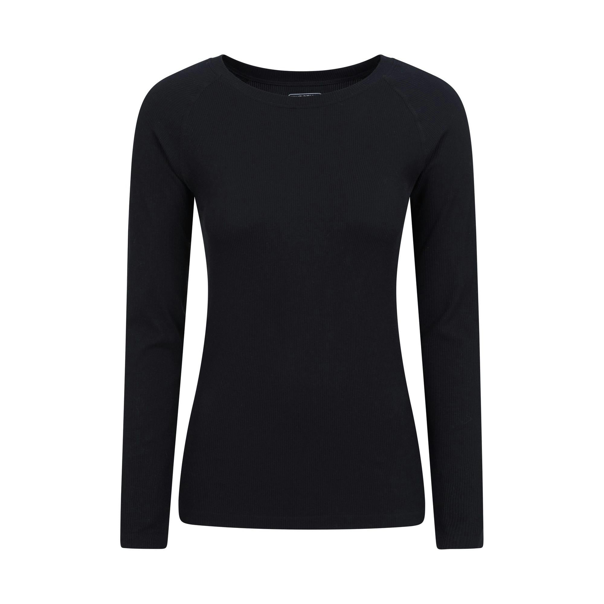Mountain Warehouse Women's Black Carmel Ribbed Seamless Thermal Top - S - 92% Polyamide/8% Elastane