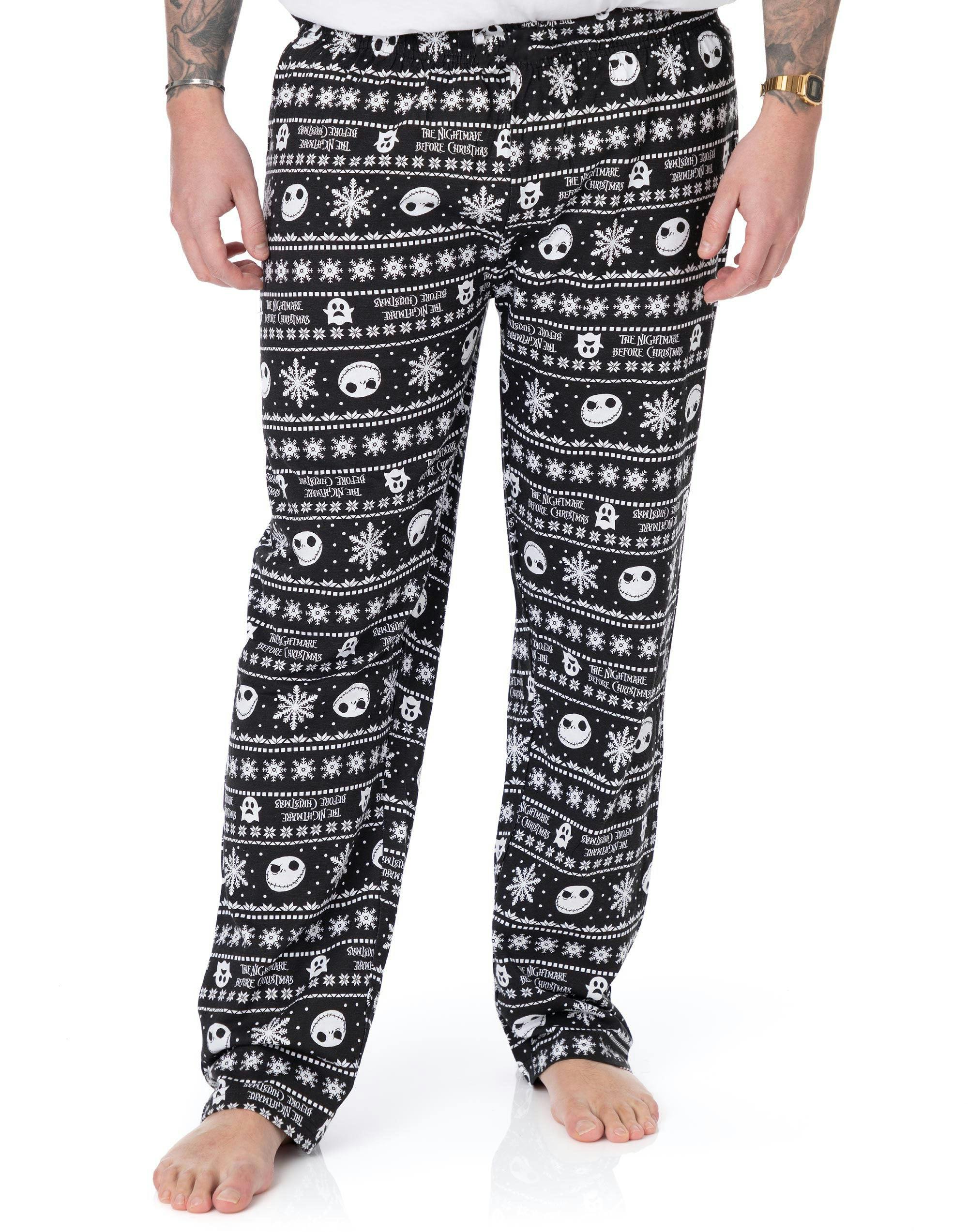 Vanilla Underground Men's Black Disney The Nightmare Before Christmas Jack Skellington Lounge Pants - Small