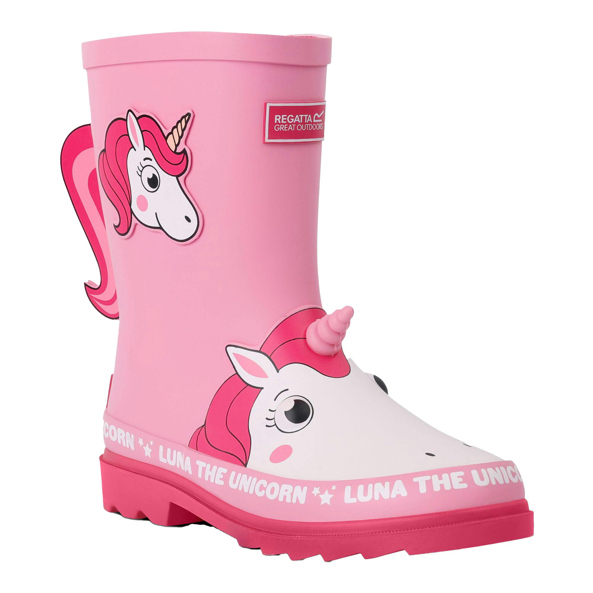 Regatta Pink Childrens/Kids Mudplay Ii Luna The Unicorn Wellington Boots - 1 Uk