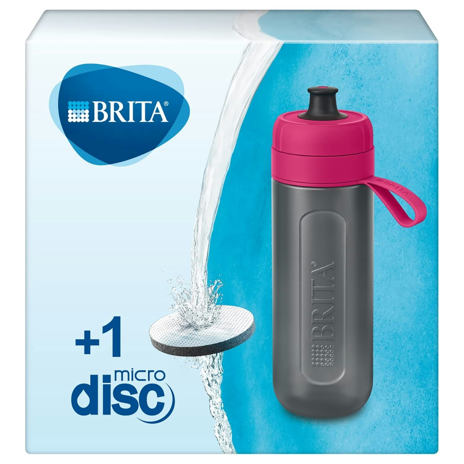 Rackhams Pink 600Ml Active Go Filter Water Bottle - 600Ml - 1 - Plastic
