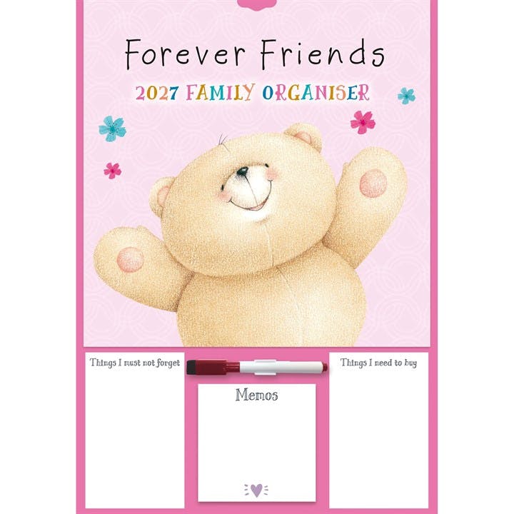 Forever Friends A3 Family Organiser 2027, Family Planners, Month To View, Family, Gift