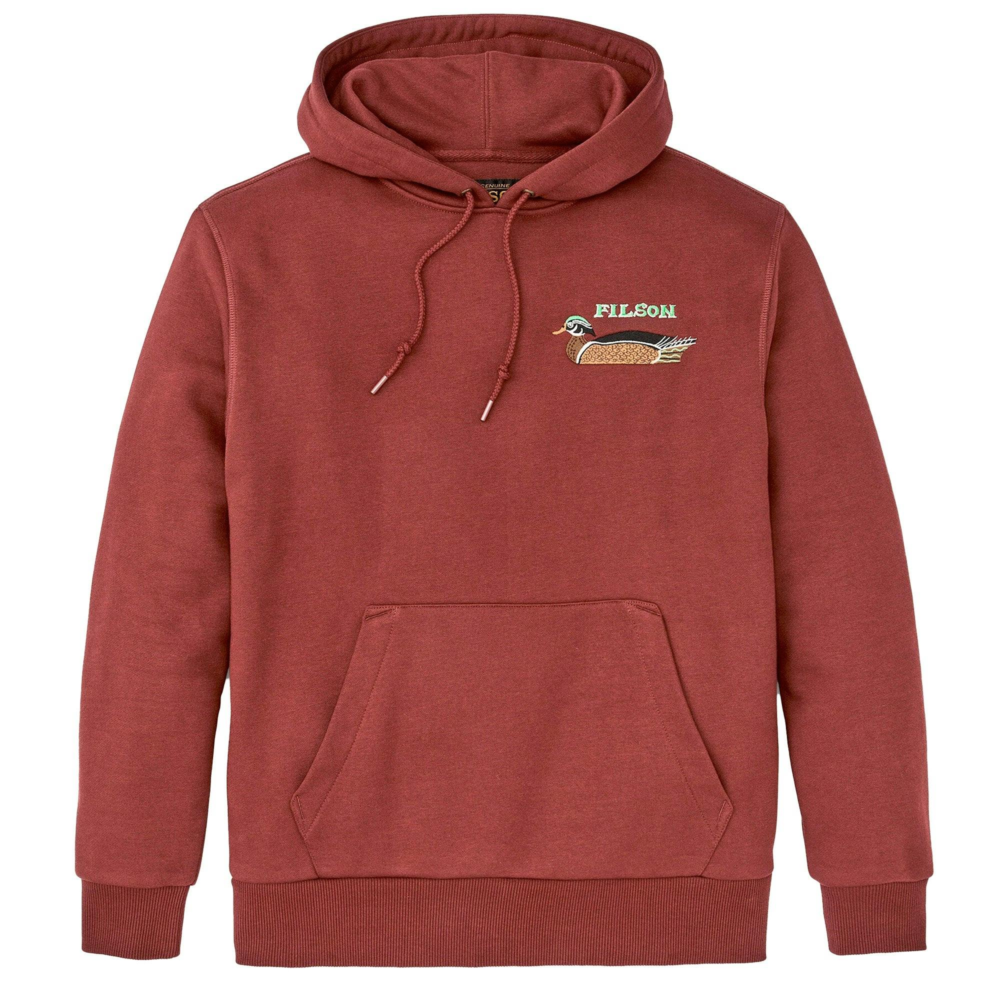 Filson Prospector Embroidered Hood - Fired Brick / Ducks - Large