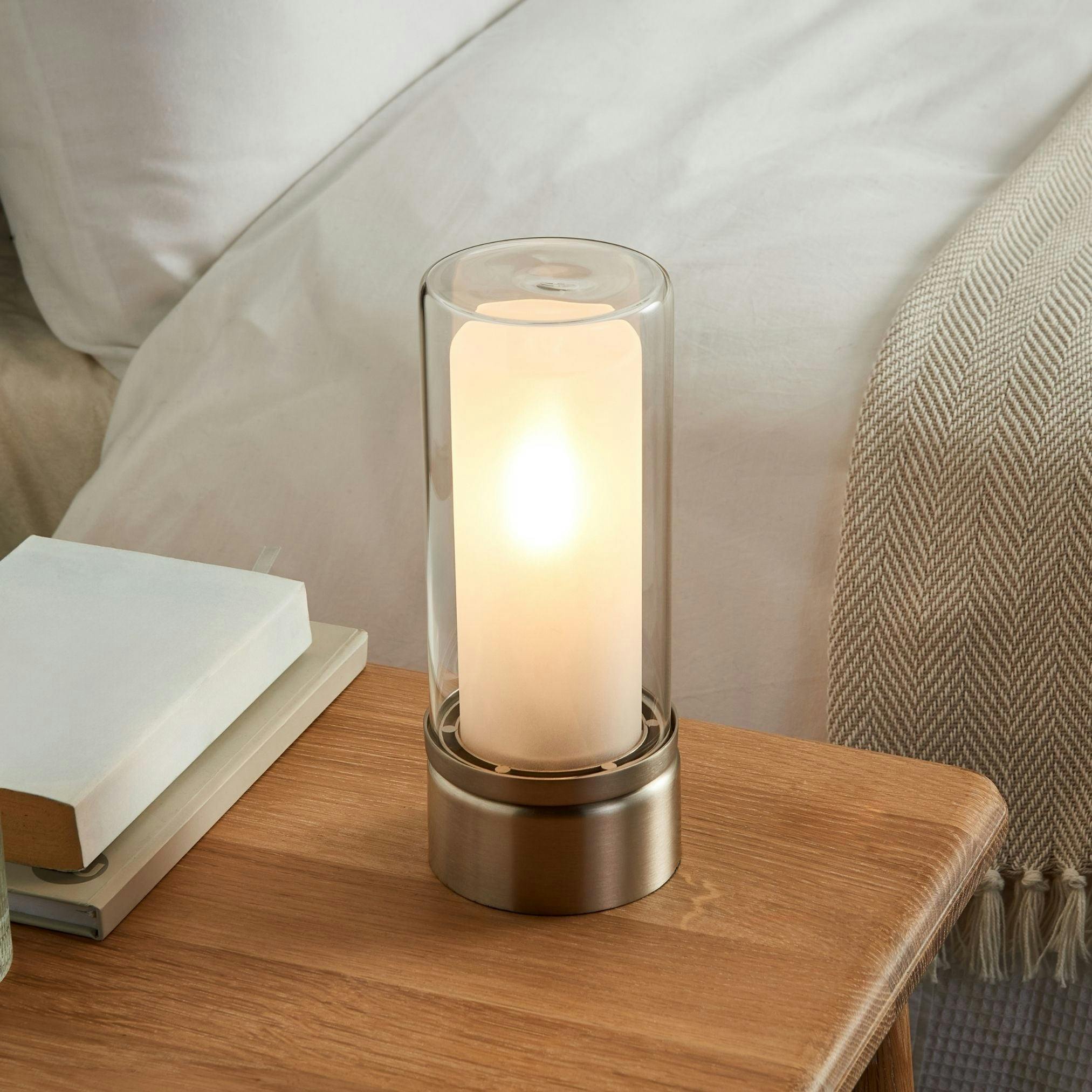 Rackhams Silver Chepstow & Glass Touch Table Lamp