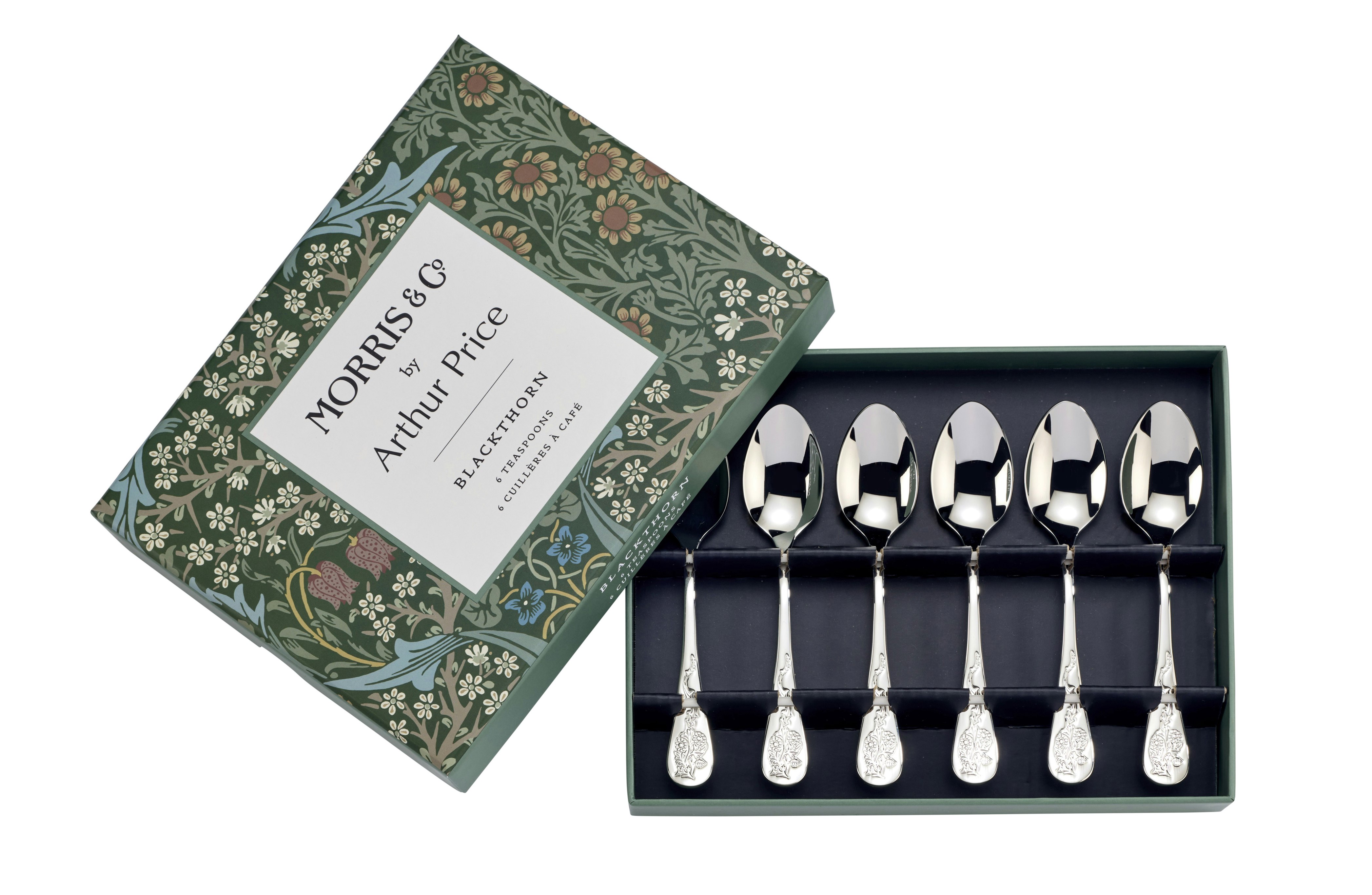 Arthur Price Morris & Co. 'Blackthorn' Stainless Steel Gift Boxed Set Of 6 Tea Spoons - 6 Pieces - Stainless Steel - 18/10 Stainless Steel