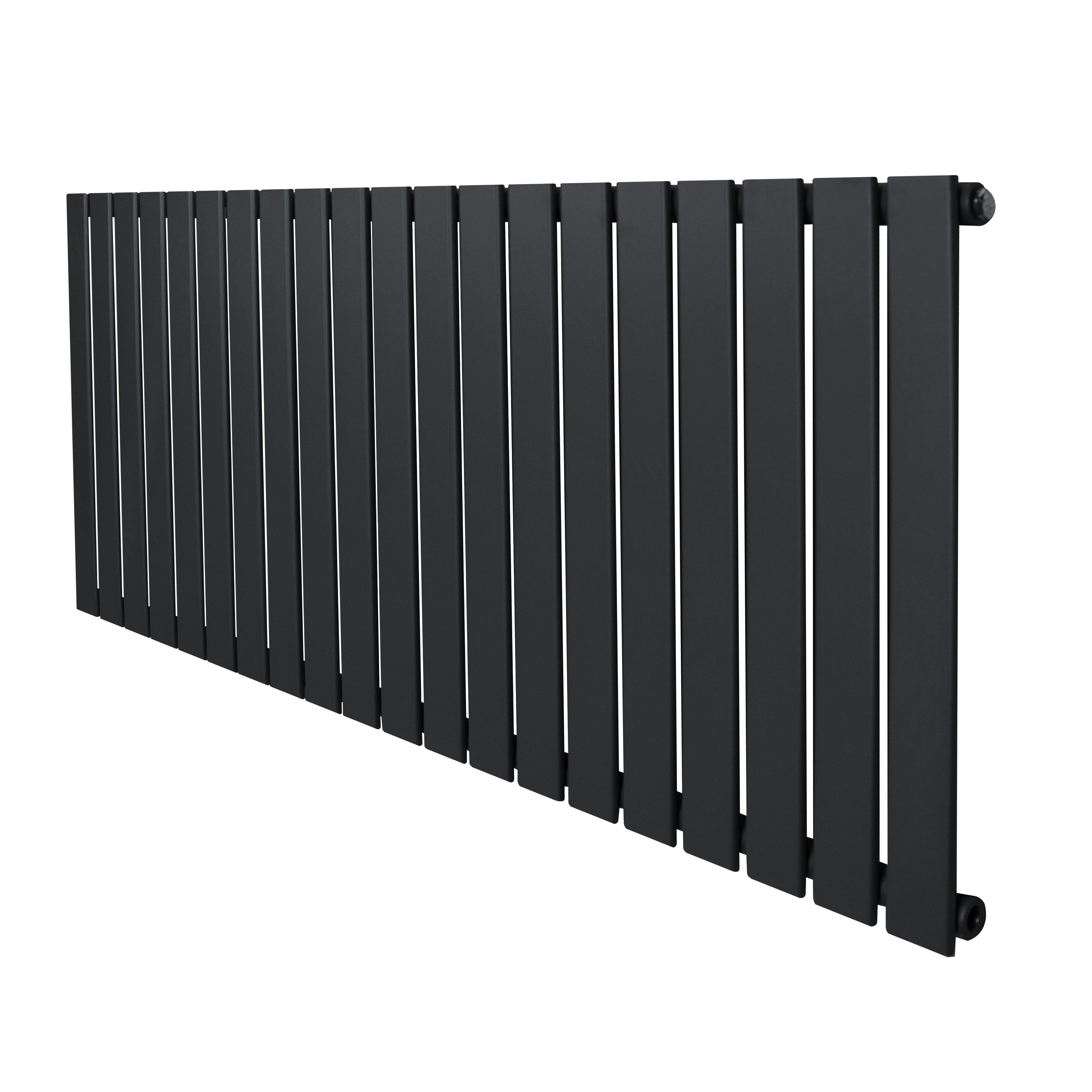 Monstershop Anthracite/Grey Flat Single Column Radiator - 600 X 1400Mm