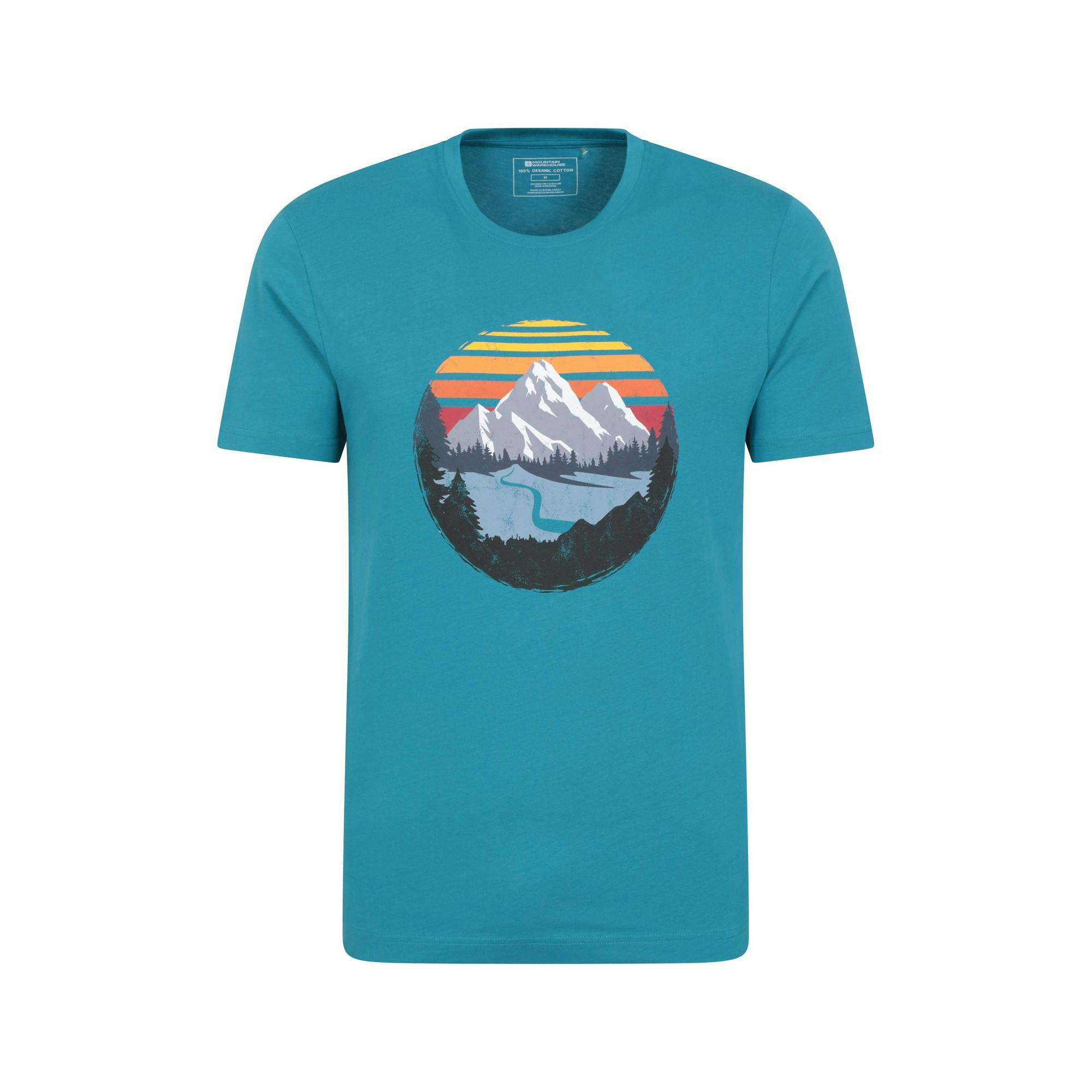 Mountain Warehouse Men's Take A Hike Organic T-Shirt - Petrol - Xxs - Petrol - 100% Organic Cotton
