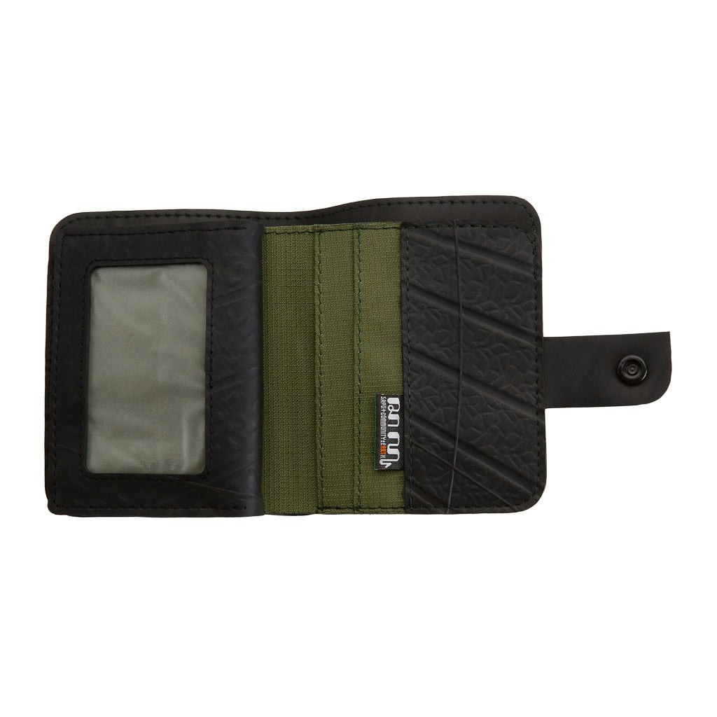 Paguro Ben Recycled Wallet With Coin Compartment - Olive