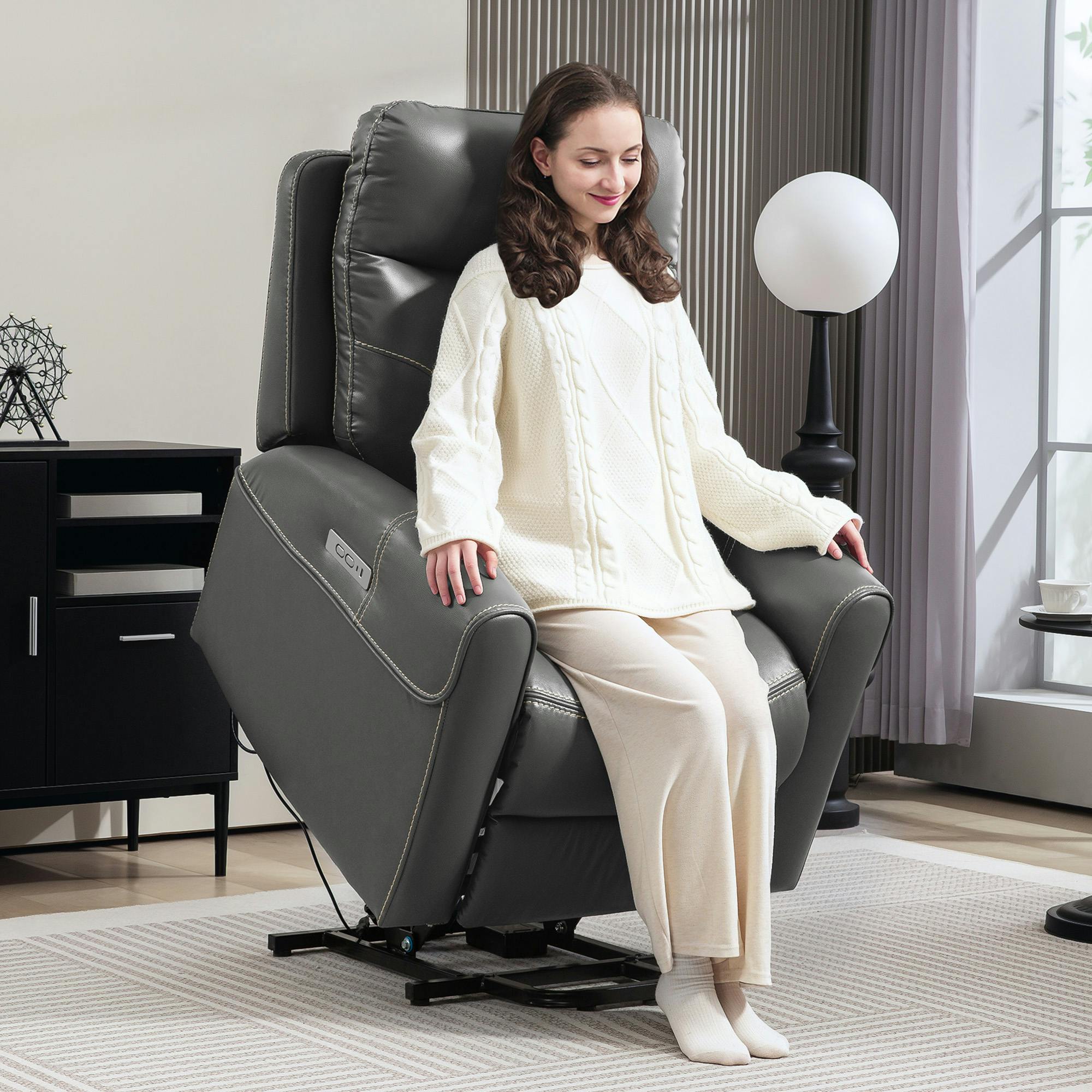 Rackhams Heavenly Overstuffed Riser And Reclining Chair With Usb Ports, Remote
