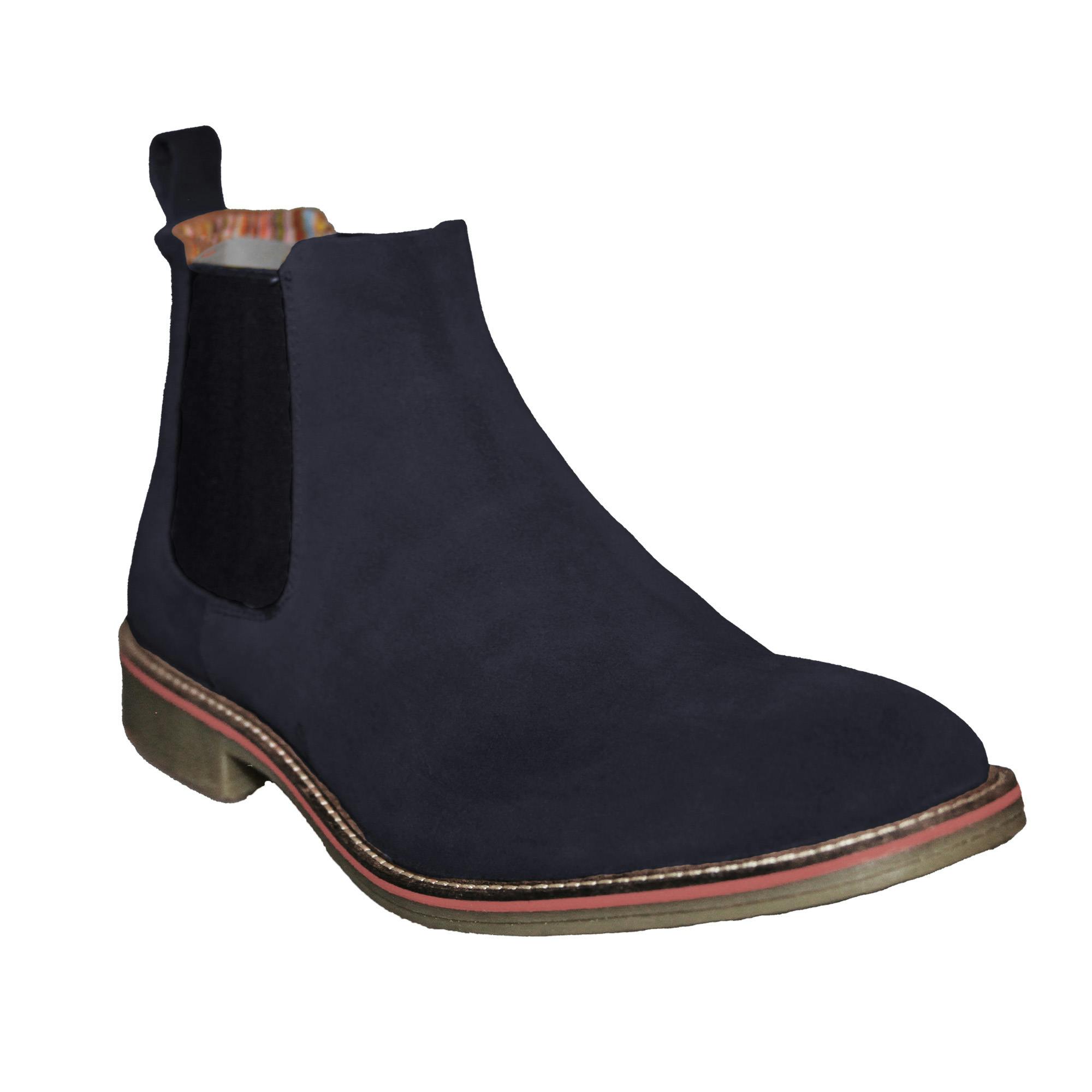 Roamers Men's Casual Gusset Boots - Navy - 12 Uk - Navy - 85% Leather/5% Tpr/5% Suede/5% Textile