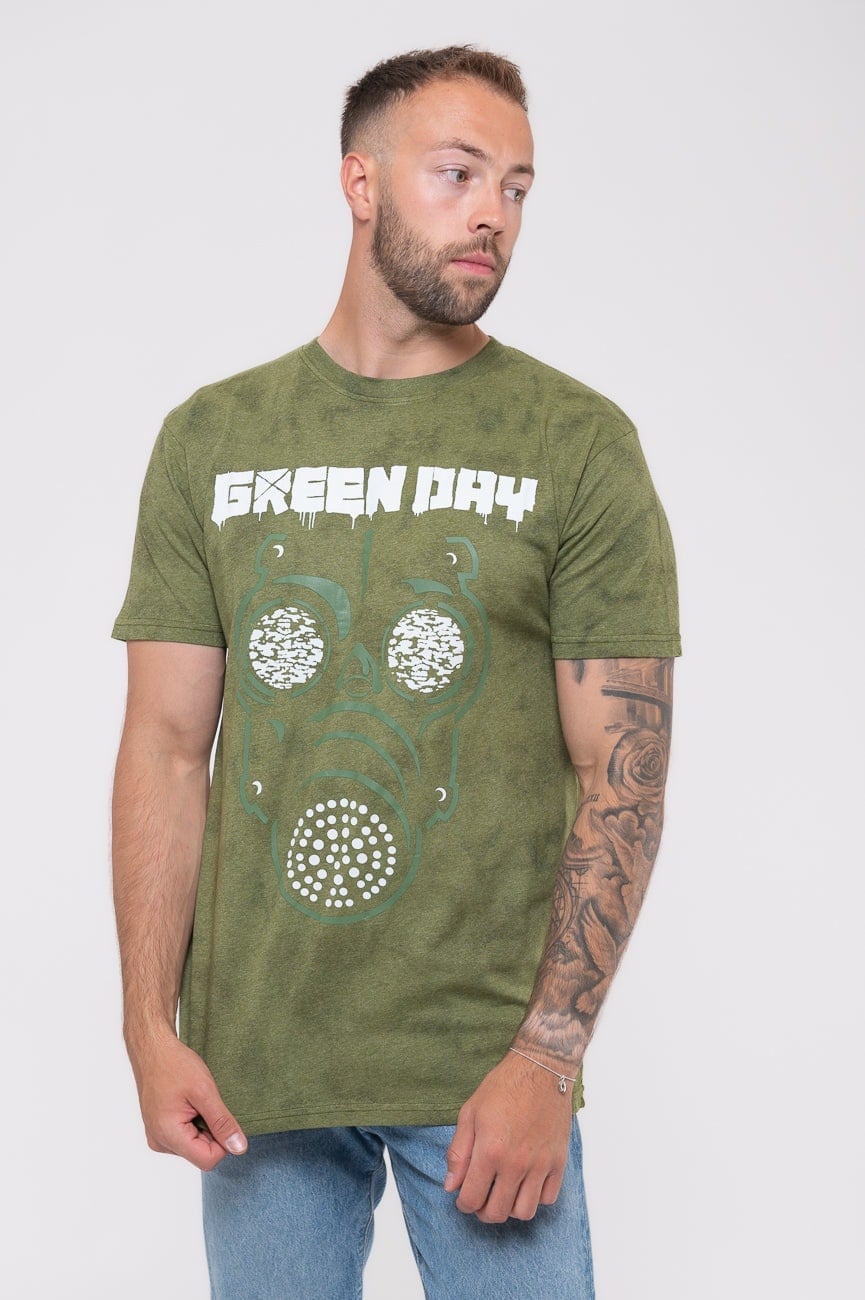 Paradiso Clothing Unisex Green Day Gas Mask Dip Dye T Shirt - Xl