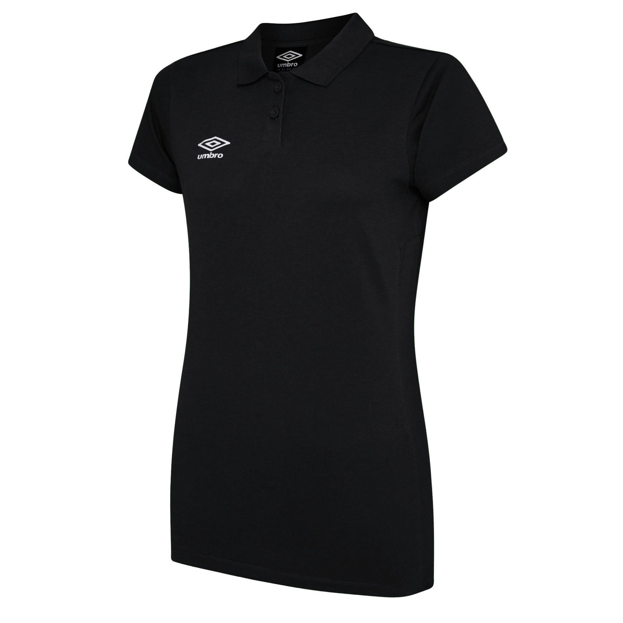 Umbro Women's Black/White Club Essential Polo Shirt - 10 Uk - 60% Cotton/40% Polyester