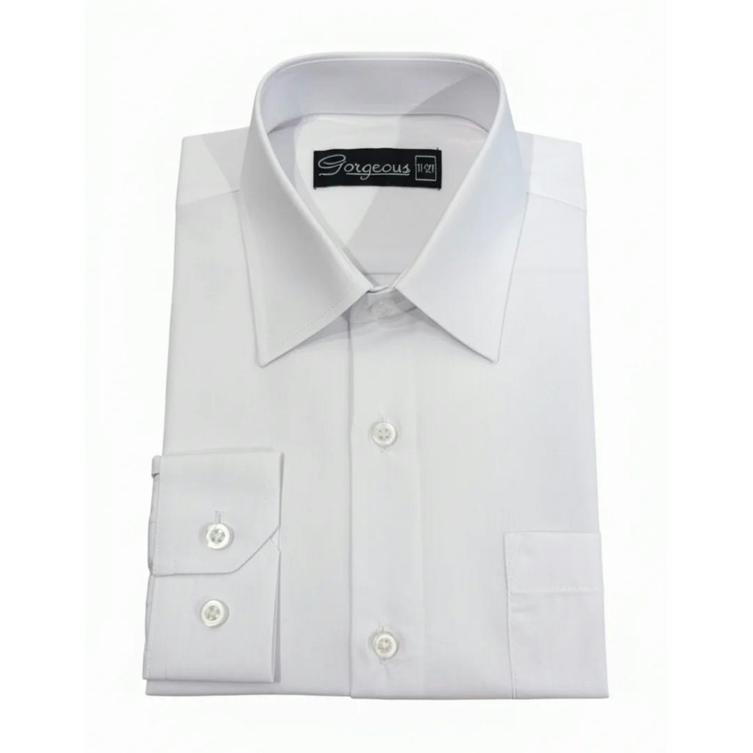 Truclothing Boys White Formal Long Sleeve Button-Down Collar Shirt - 13 Years