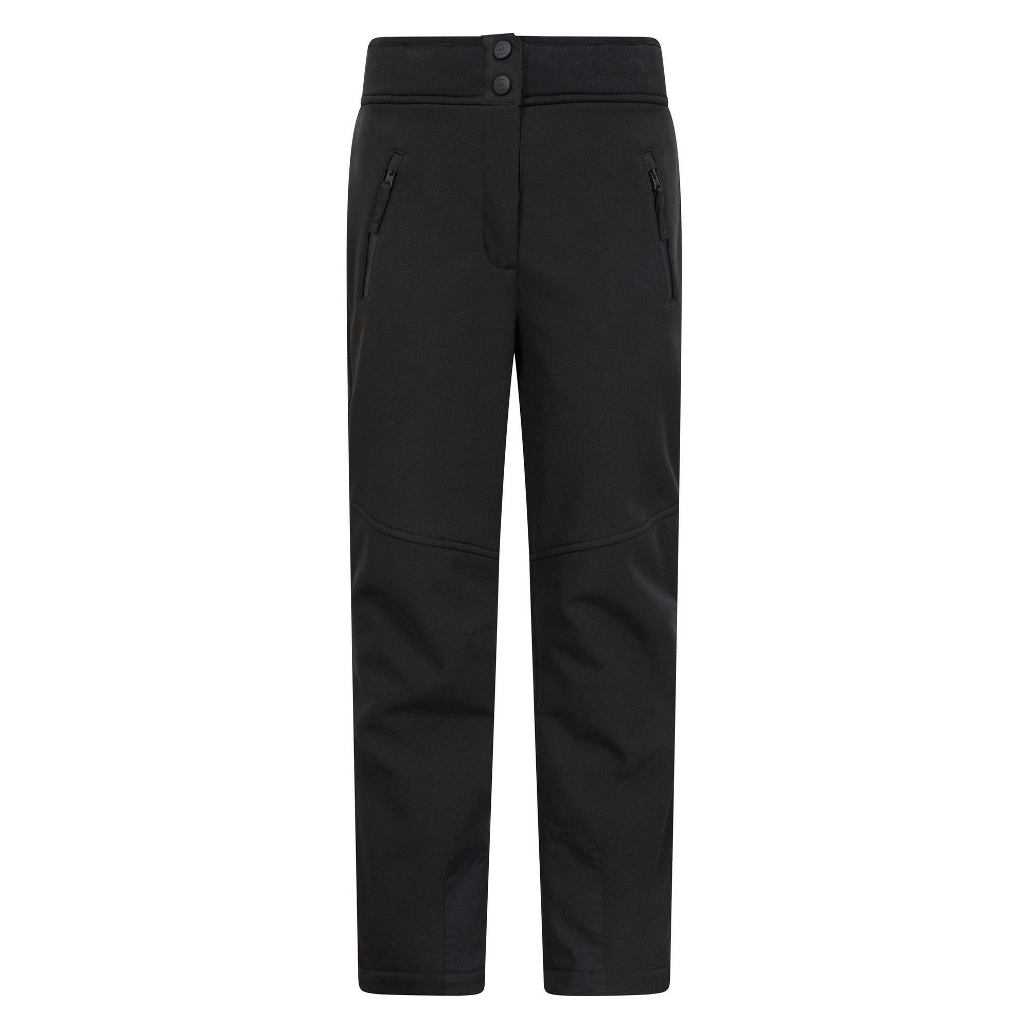 Mountain Warehouse Black Kids Swiss Softshell Ski Trousers - 13 Years - 100% Mixed