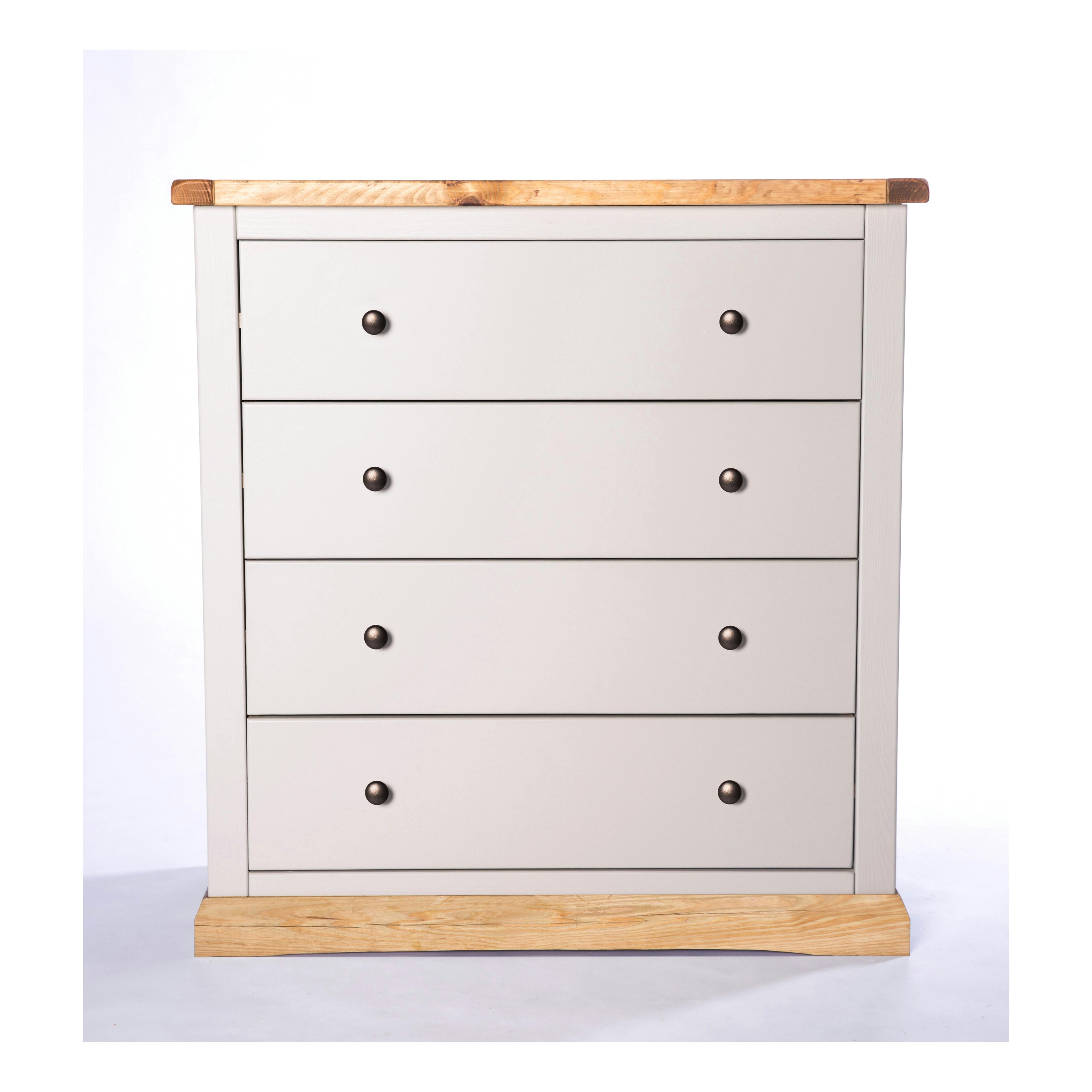 Cabinet Bits Light/Grey Bomporto 4 Drawer Chest Of Drawers Brass Knob
